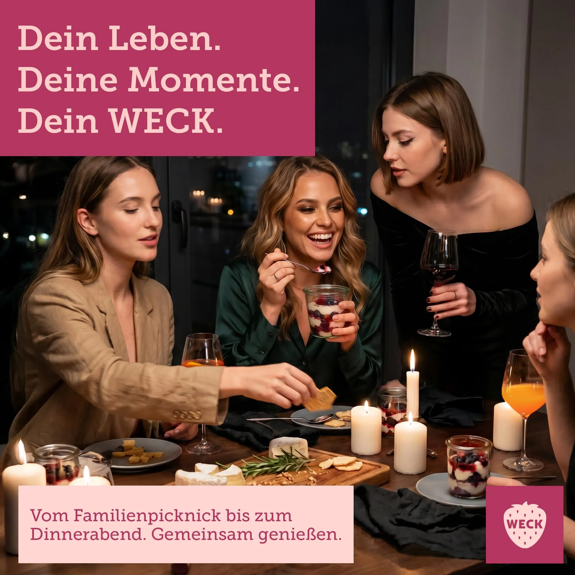 Weck Set di 12 bicchieri da dessert con coperchio in vetro, 45 ml - immagine 3
