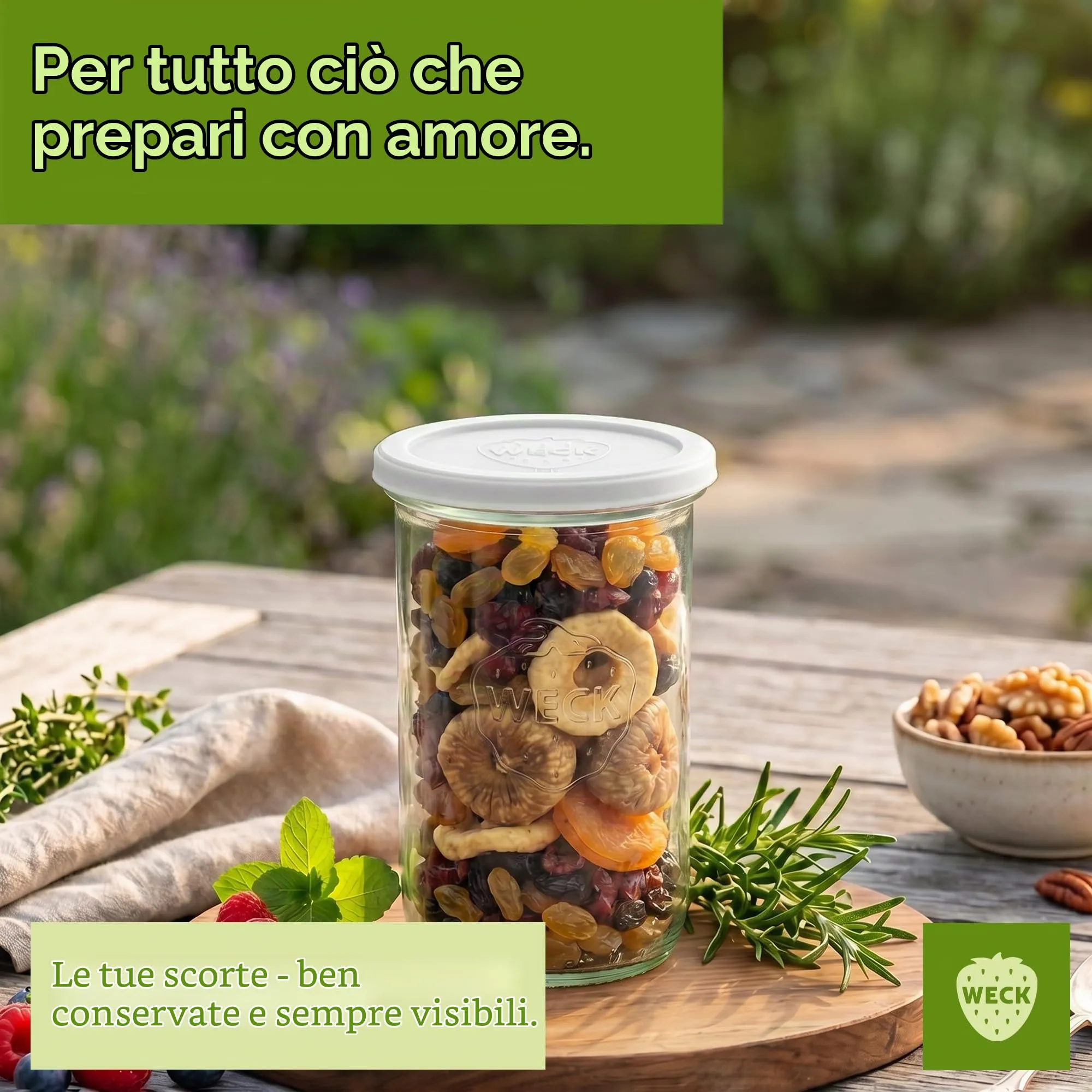 Weck Barattoli da 750ml, Set da 6 con Coperchi, Forma Rovesciata - immagine 2