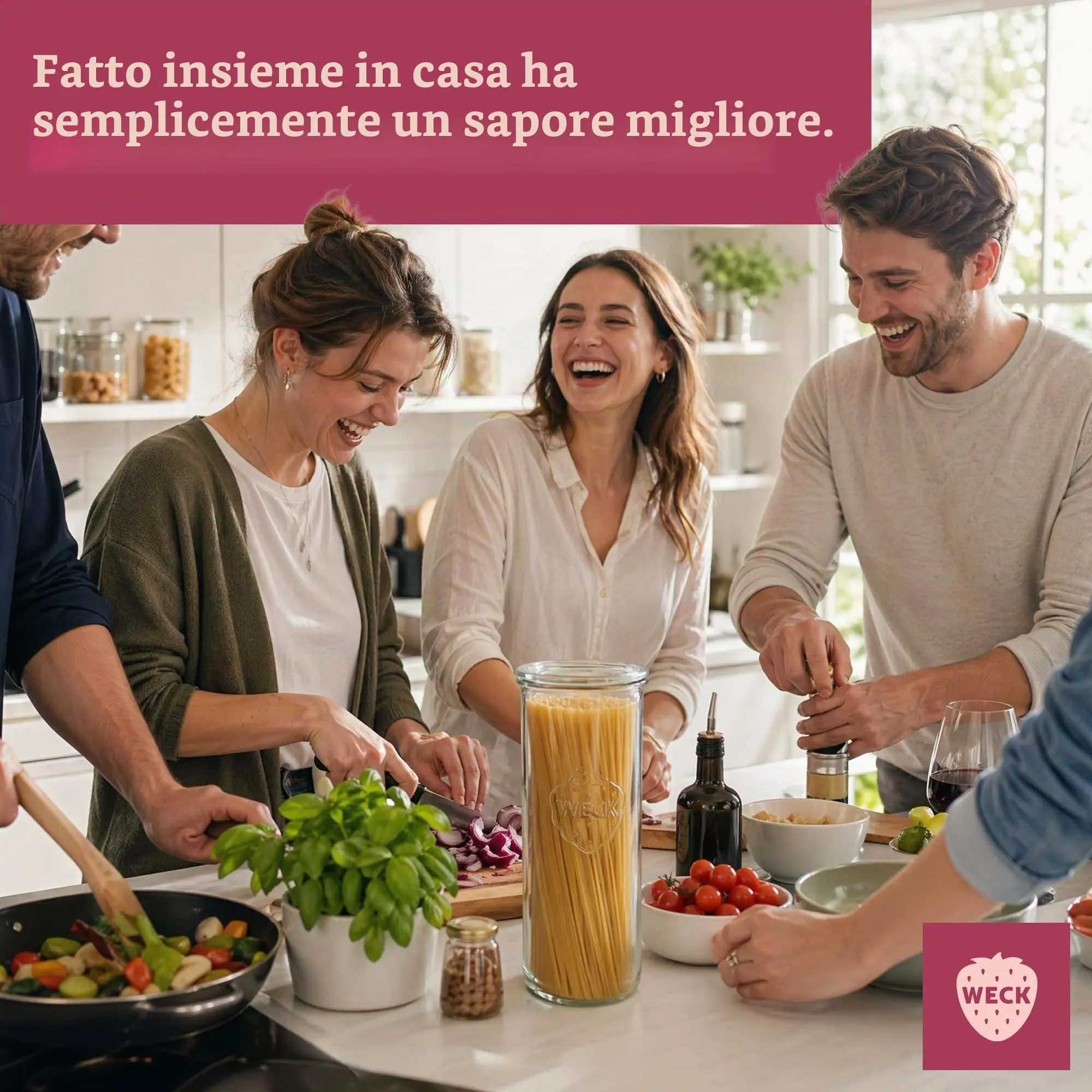 Weck Barattoli da 750ml, Set da 6 con Coperchi, Forma Rovesciata - immagine 3