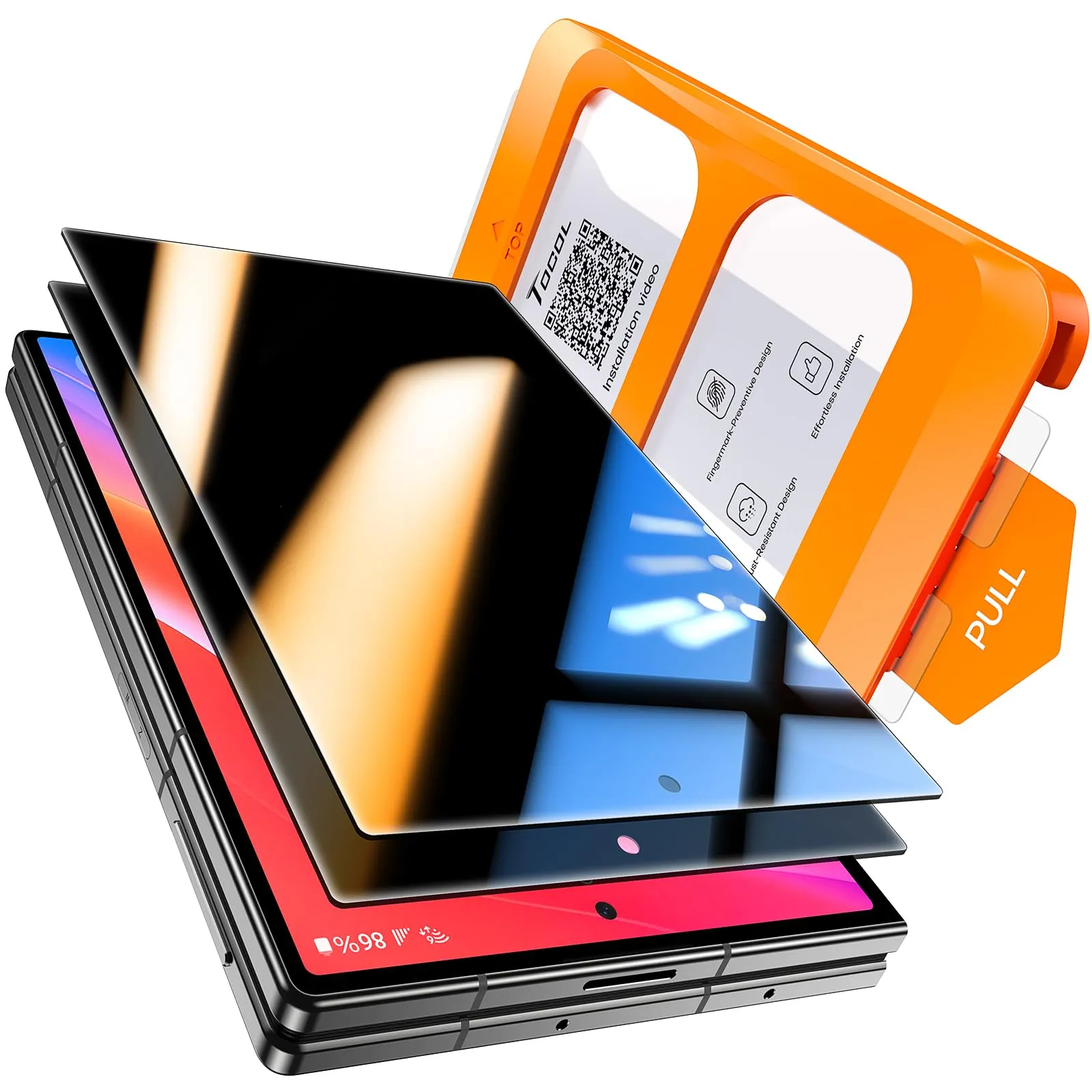 TOCOL Privacy Screen Protector for Samsung Galaxy Z Fold 8, 25° Anti-Spy Tempered Glass - immagine 1