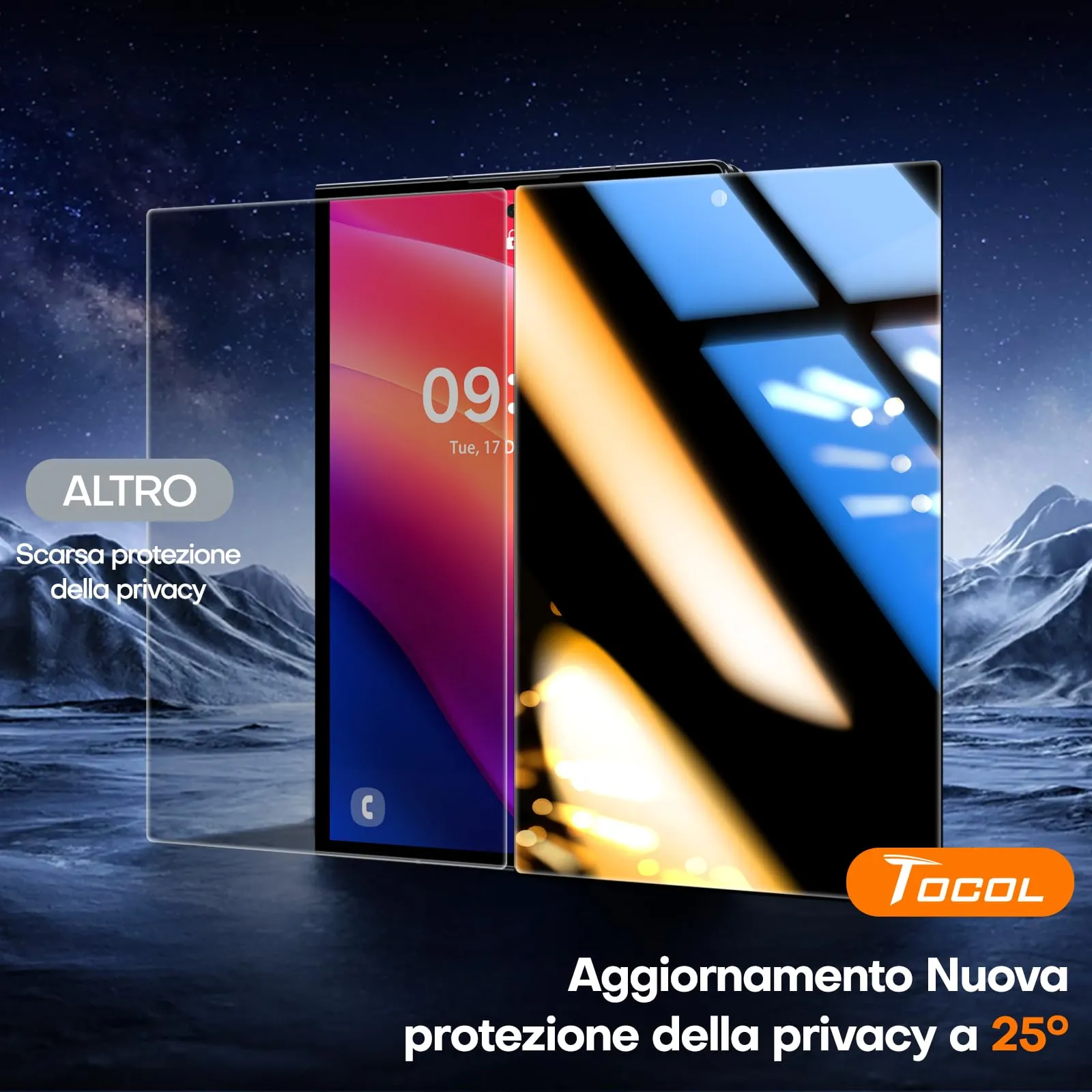 TOCOL Privacy Screen Protector for Samsung Galaxy Z Fold 8, 25° Anti-Spy Tempered Glass - immagine 2