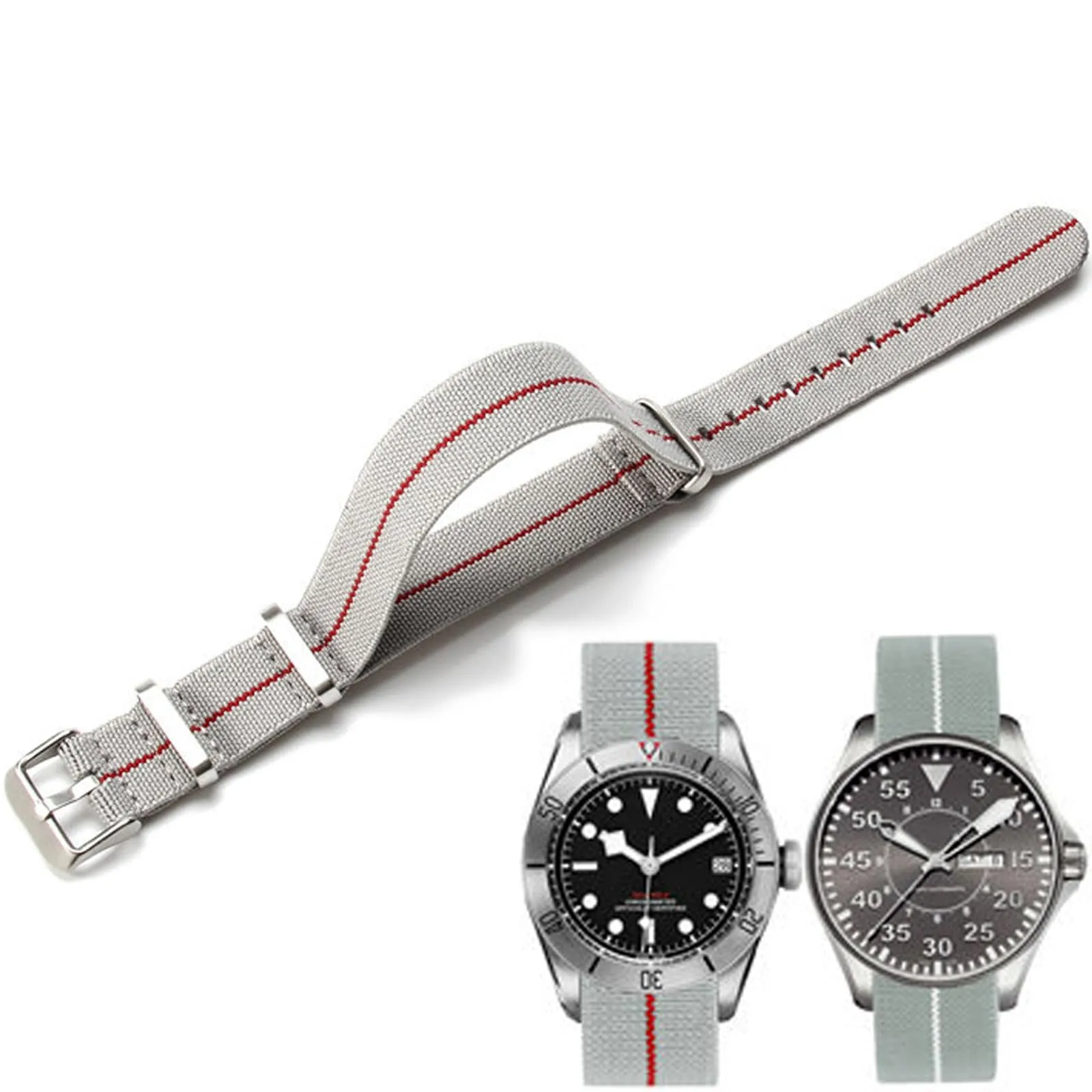 Niziruoup Cinturino in Nylon Elastico Stile Nato Militare Paracadute 22mm - immagine 1