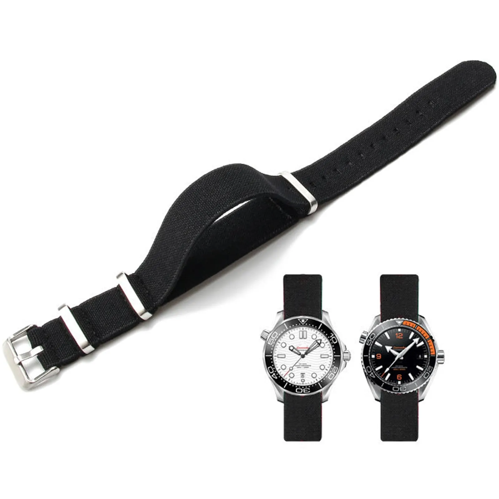Niziruoup Cinturino in Nylon Elastico Stile Nato Militare Paracadute 18mm 20mm 22mm - immagine 1