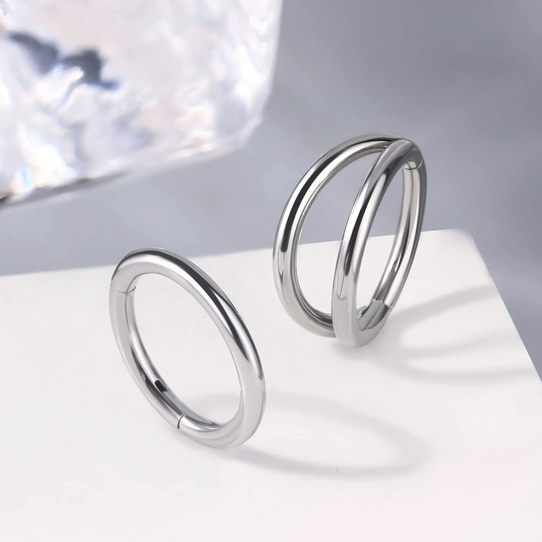 OUFER Piercing Helix Conch Hoop Ring 16G Acciaio Chirurgico 8mm (2 pz) - immagine 6