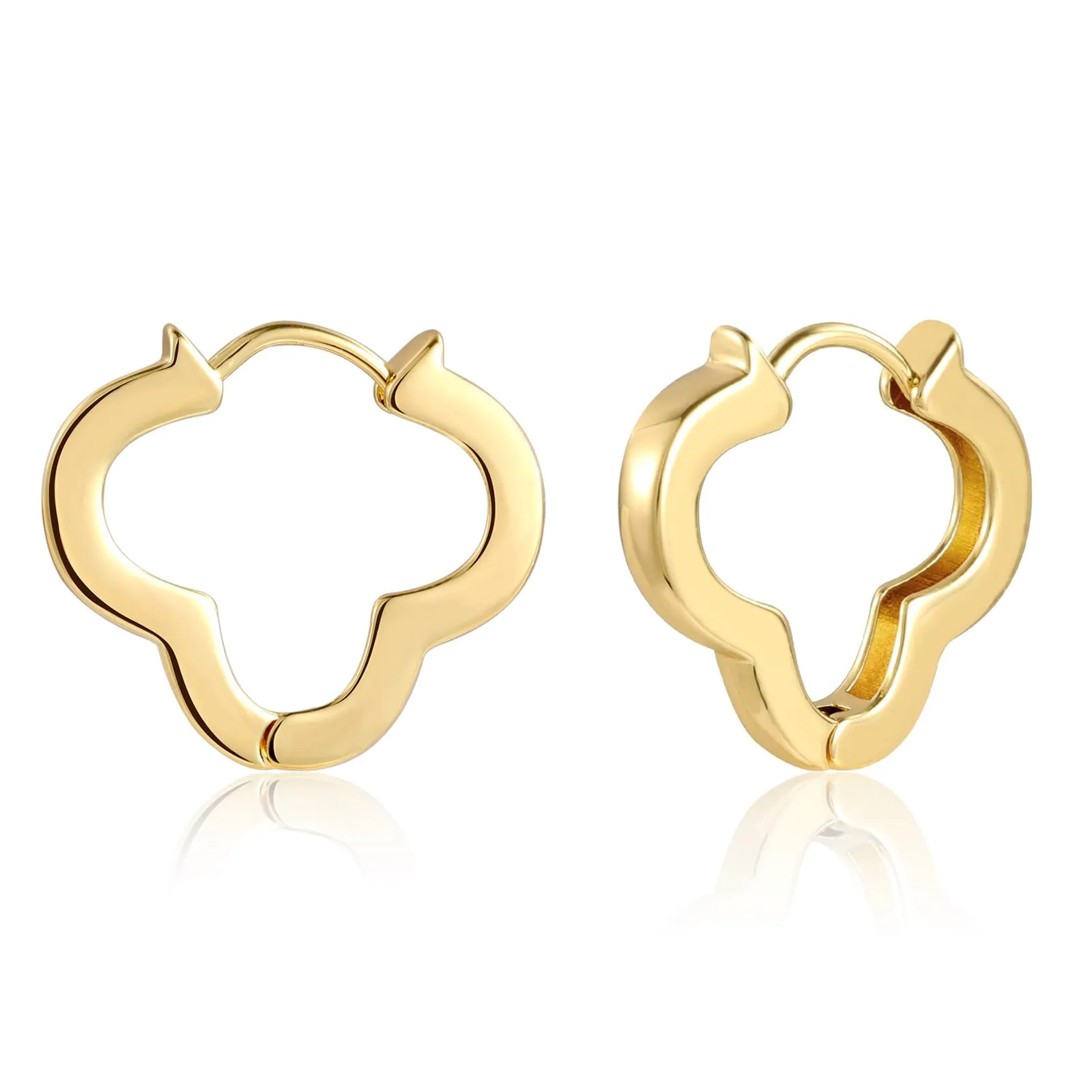 ALEXCRAFT Orecchini a Quadrifoglio Dorati Placcati 14k Oro SCEU226G - immagine 1