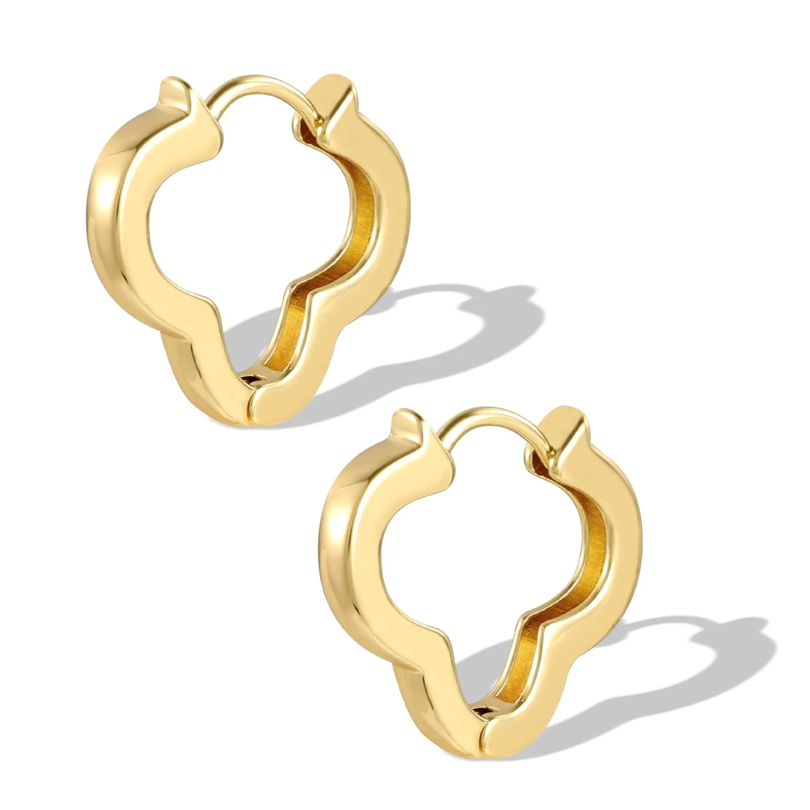 ALEXCRAFT Orecchini a Quadrifoglio Dorati Placcati 14k Oro SCEU226G - immagine 7