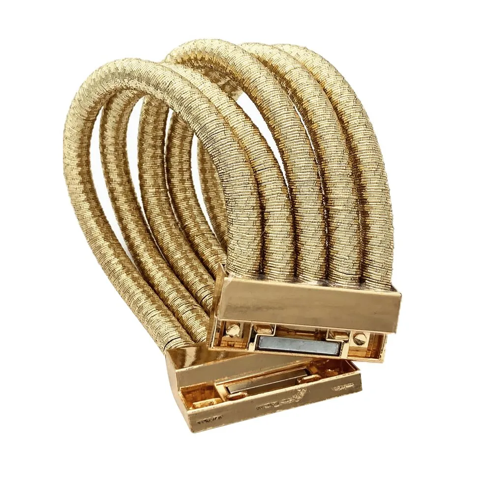 YJZQ Set di gioielli africani da donna, collana egiziana dorata e bracciali, Nylon, Taglia unica - immagine 4