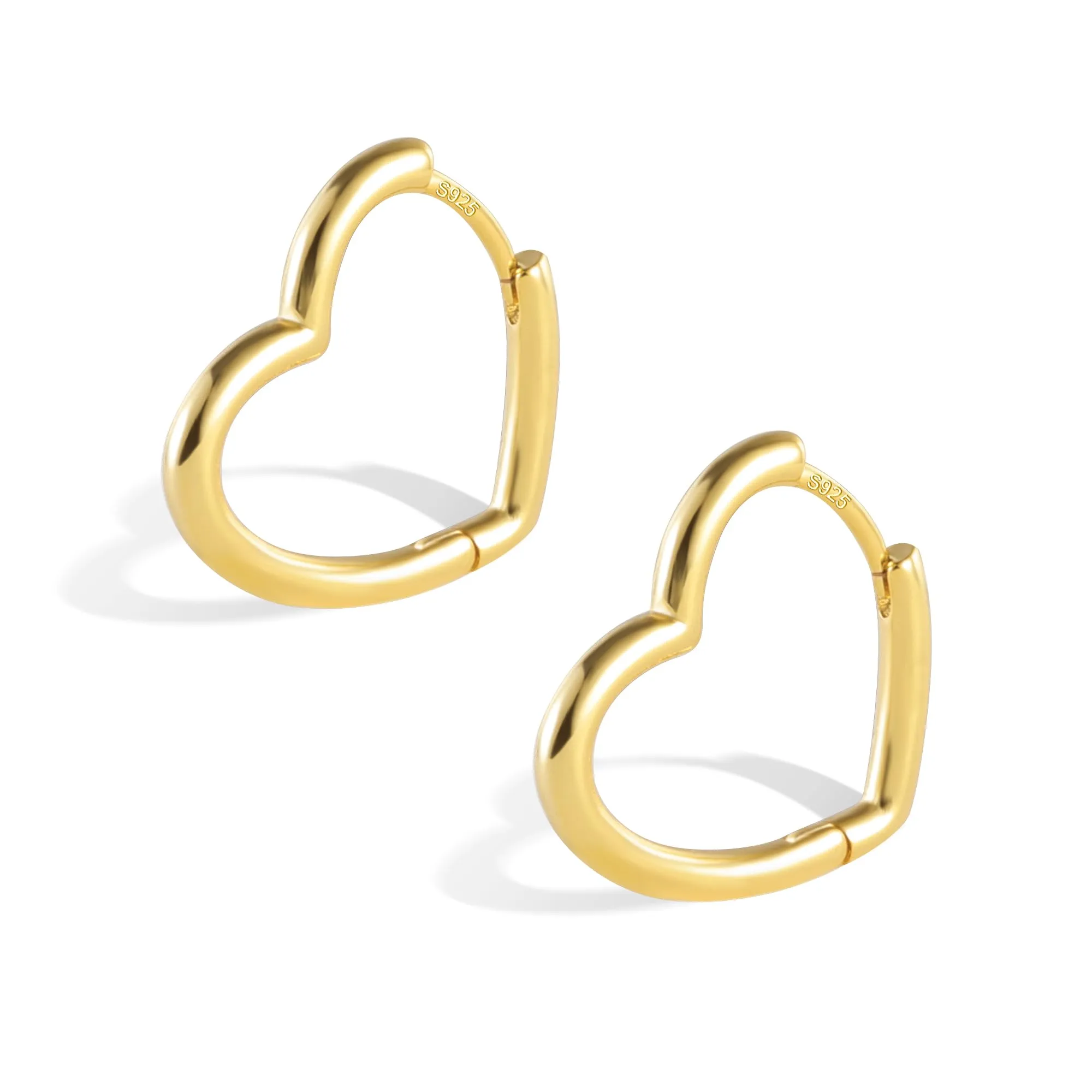 ALEXCRAFT Orecchini a Cuore Dorati Placcati Oro 14K SCEU224G - immagine 1
