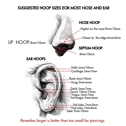 OUFER 16G Surgical Steel Piercing Hoop Earrings, 6mm Silver Orbitals for Helix, Conch, Tragus, Daith, and Cartilage - immagine 5
