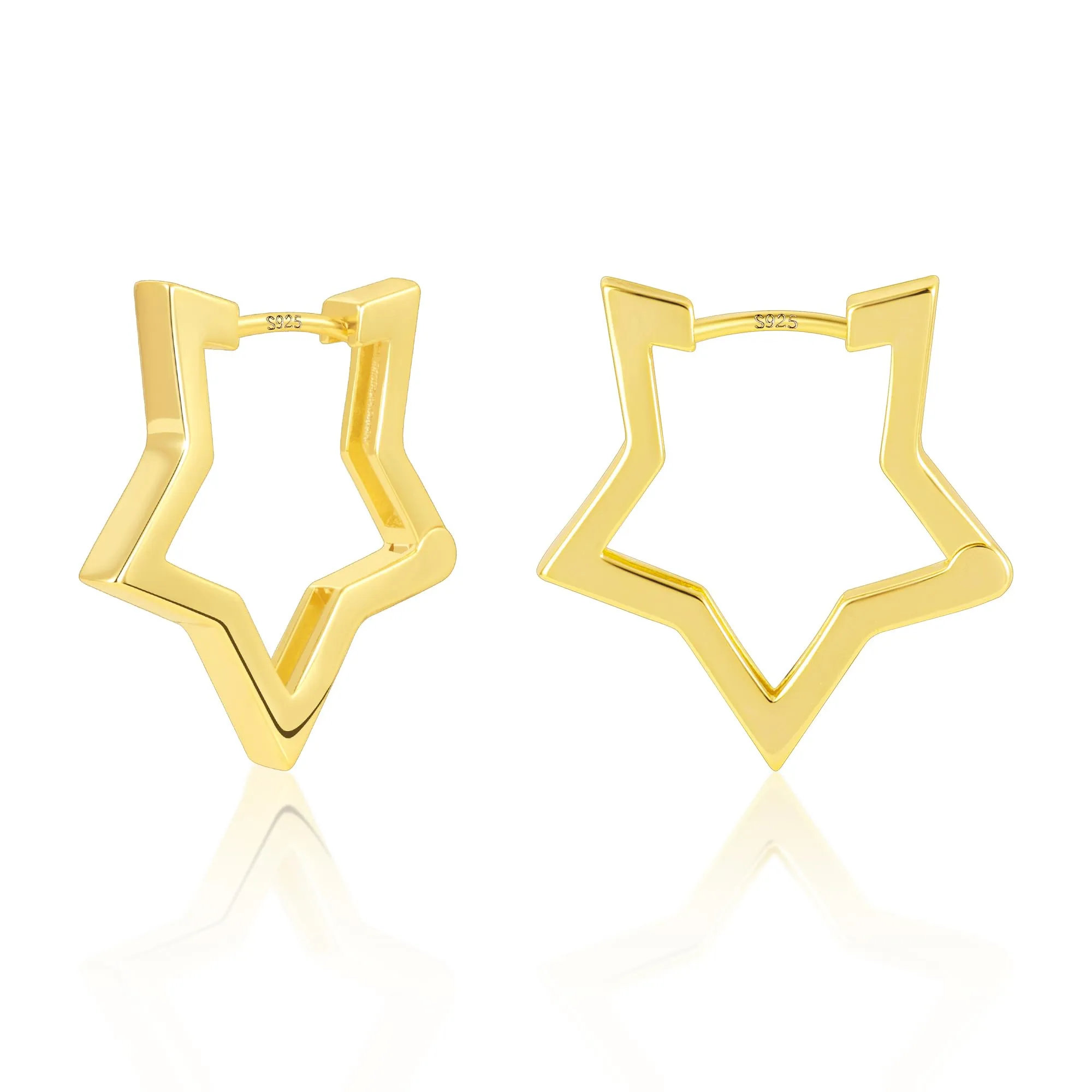 ALEXCRAFT Orecchini a Stella Vuota Placcati Oro 14k SCEU263G - immagine 1