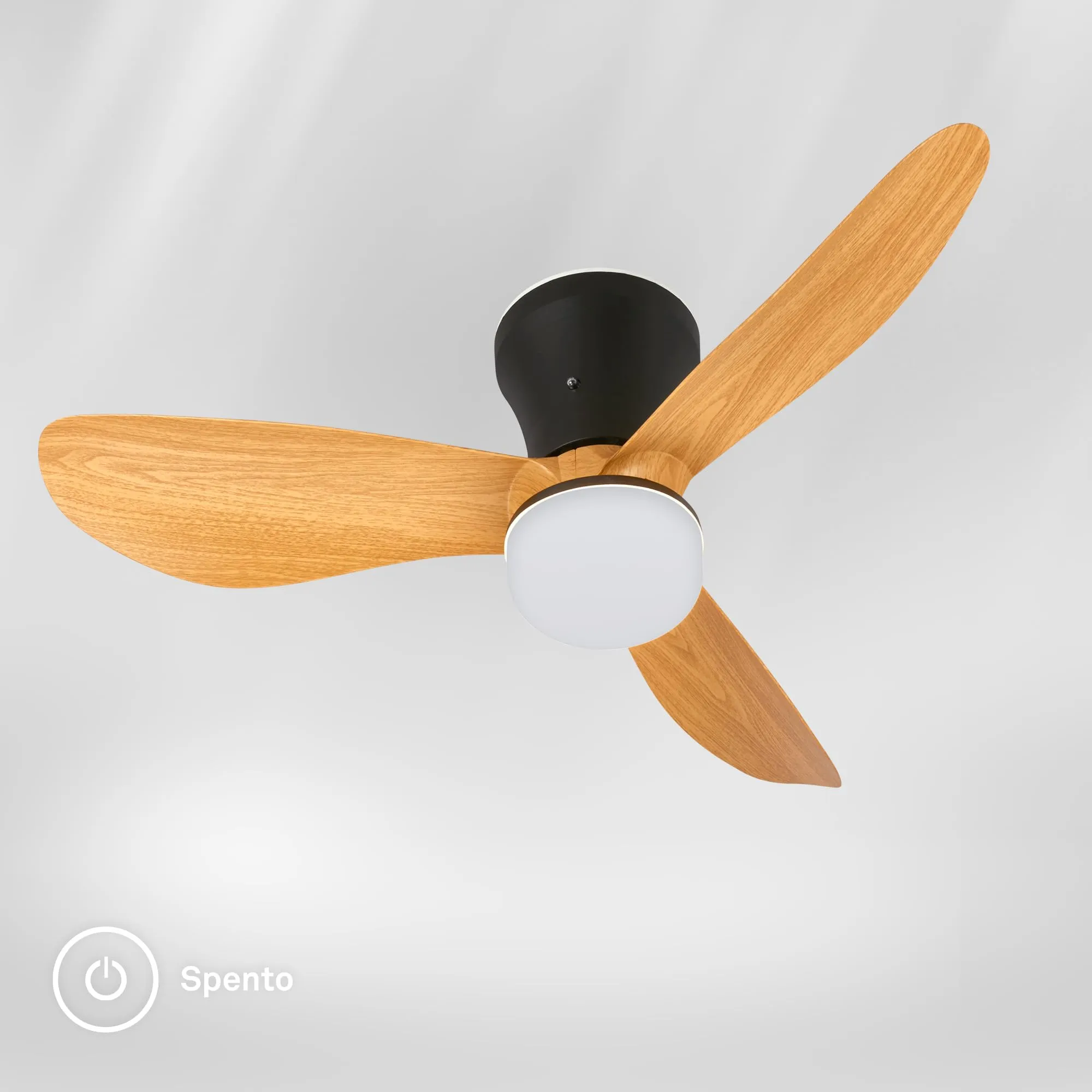 Briloner Ventilatore da soffitto con luce LED, motore DC, telecomando, 78cm, nero e legno - immagine 7
