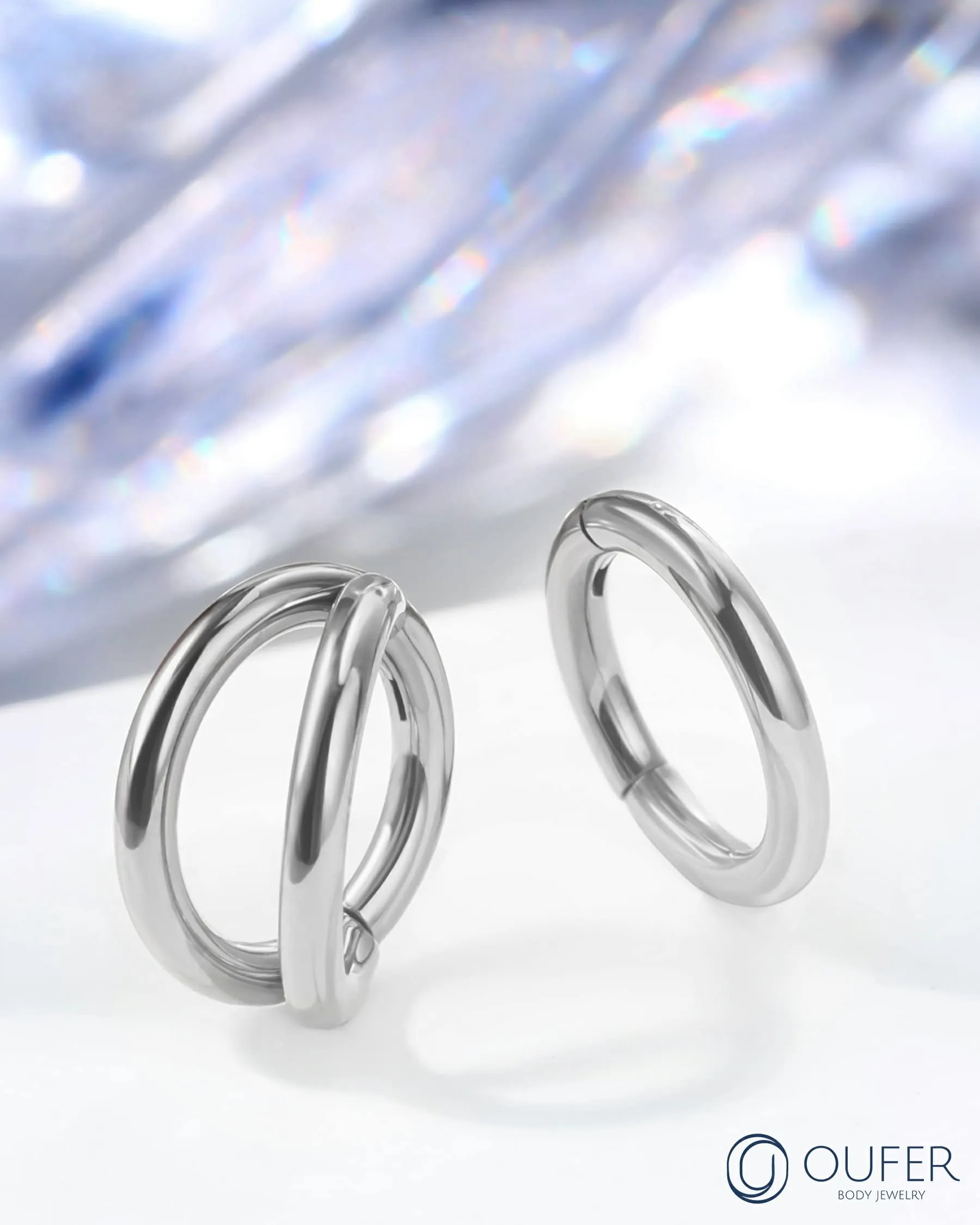 OUFER Piercing Helix Conch Hoop Ring 16G 6mm Acciaio Chirurgico Set da 2 pezzi - immagine 3
