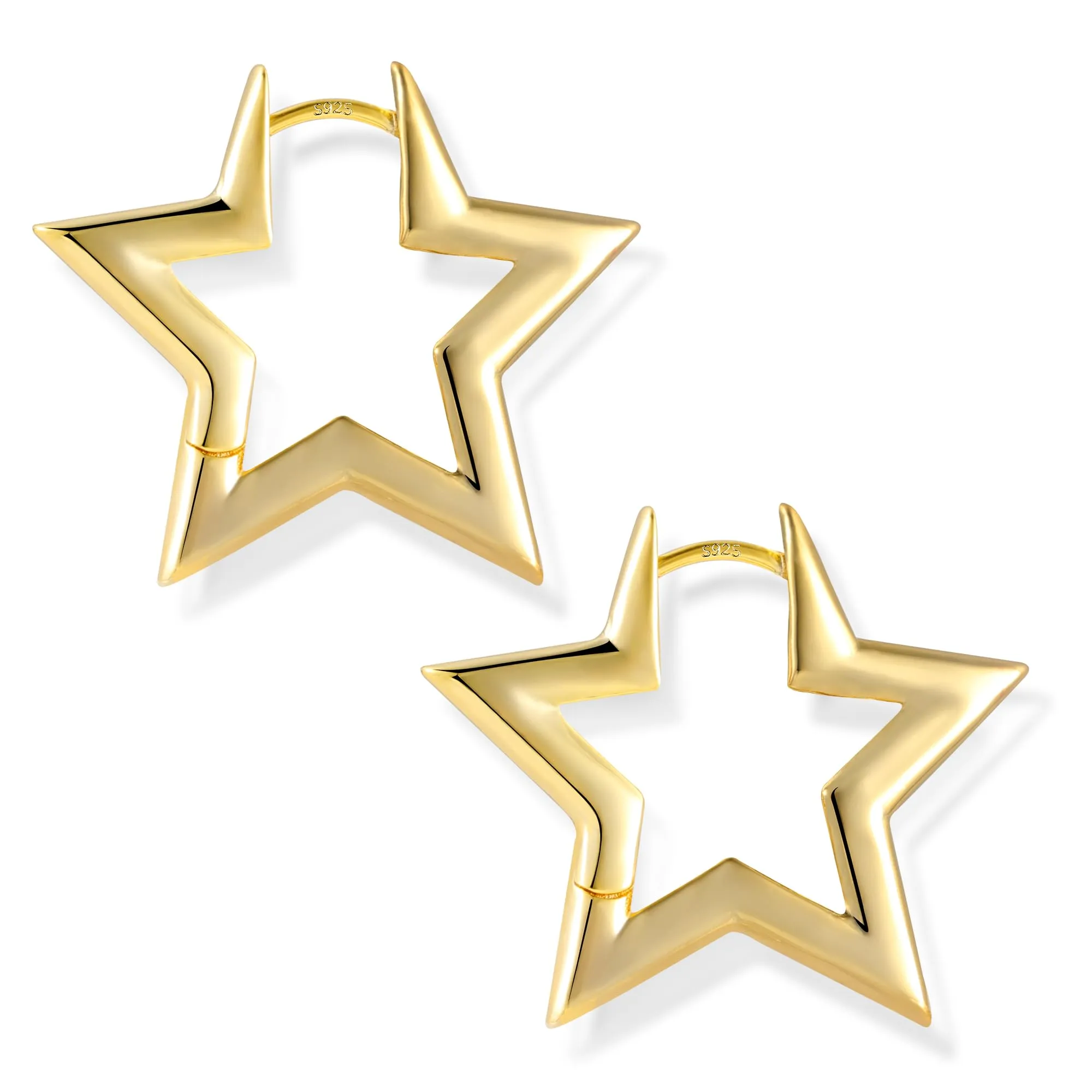 ALEXCRAFT Orecchini a Forma di Stella Placcati Oro 14K SCEU186G - immagine 7