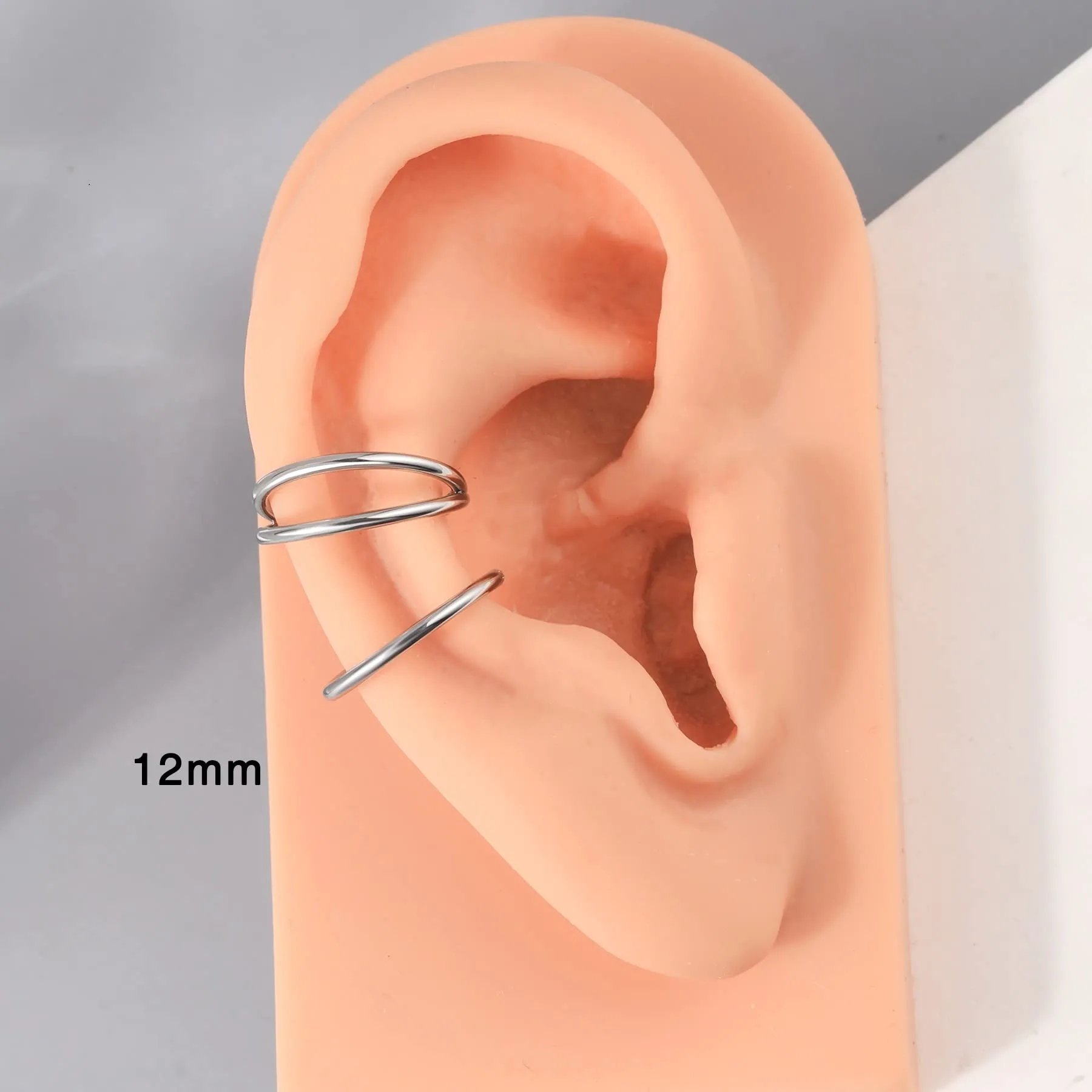 OUFER Piercing Helix Conch Hoop Ring 16G 12mm Acciaio Chirurgico - immagine 2
