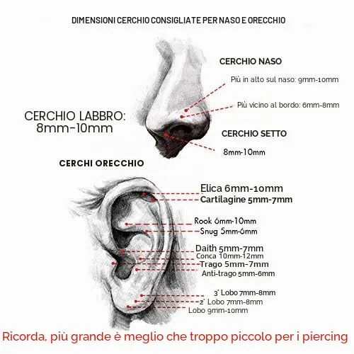 OUFER Piercing Helix Conch Hoop Ring 16G 12mm Acciaio Chirurgico - immagine 3