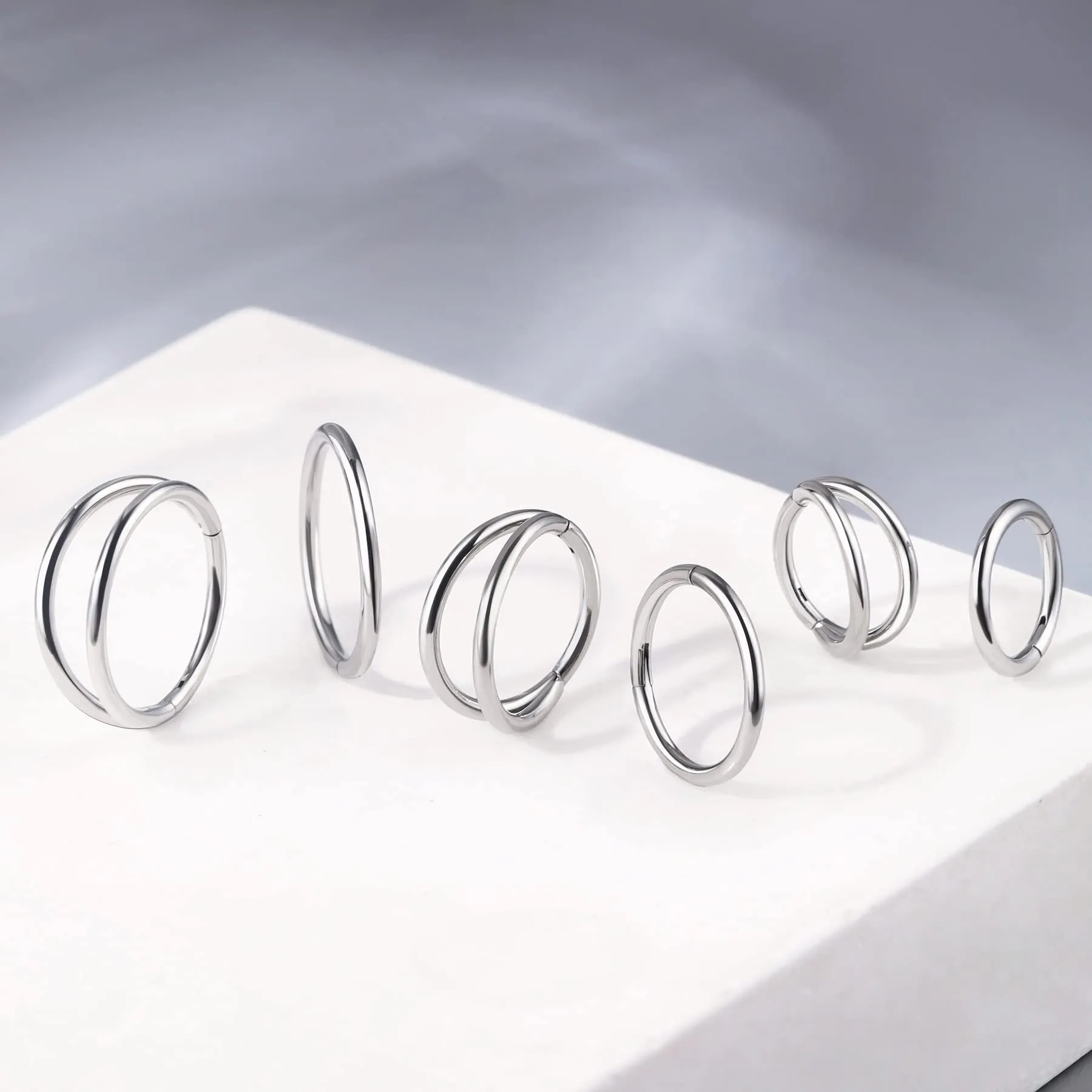 OUFER Piercing Helix Conch Hoop Ring 16G 12mm Acciaio Chirurgico - immagine 8
