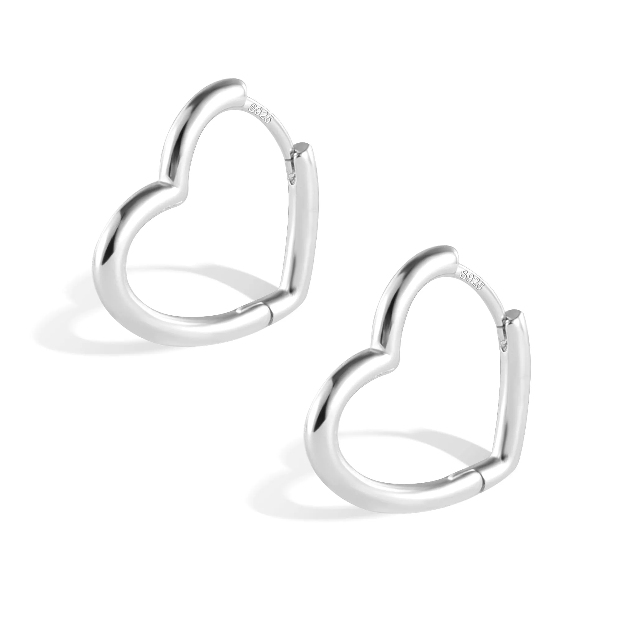 ALEXCRAFT Orecchini a Cerchio a Cuore Argentati SCEU224S - immagine 1