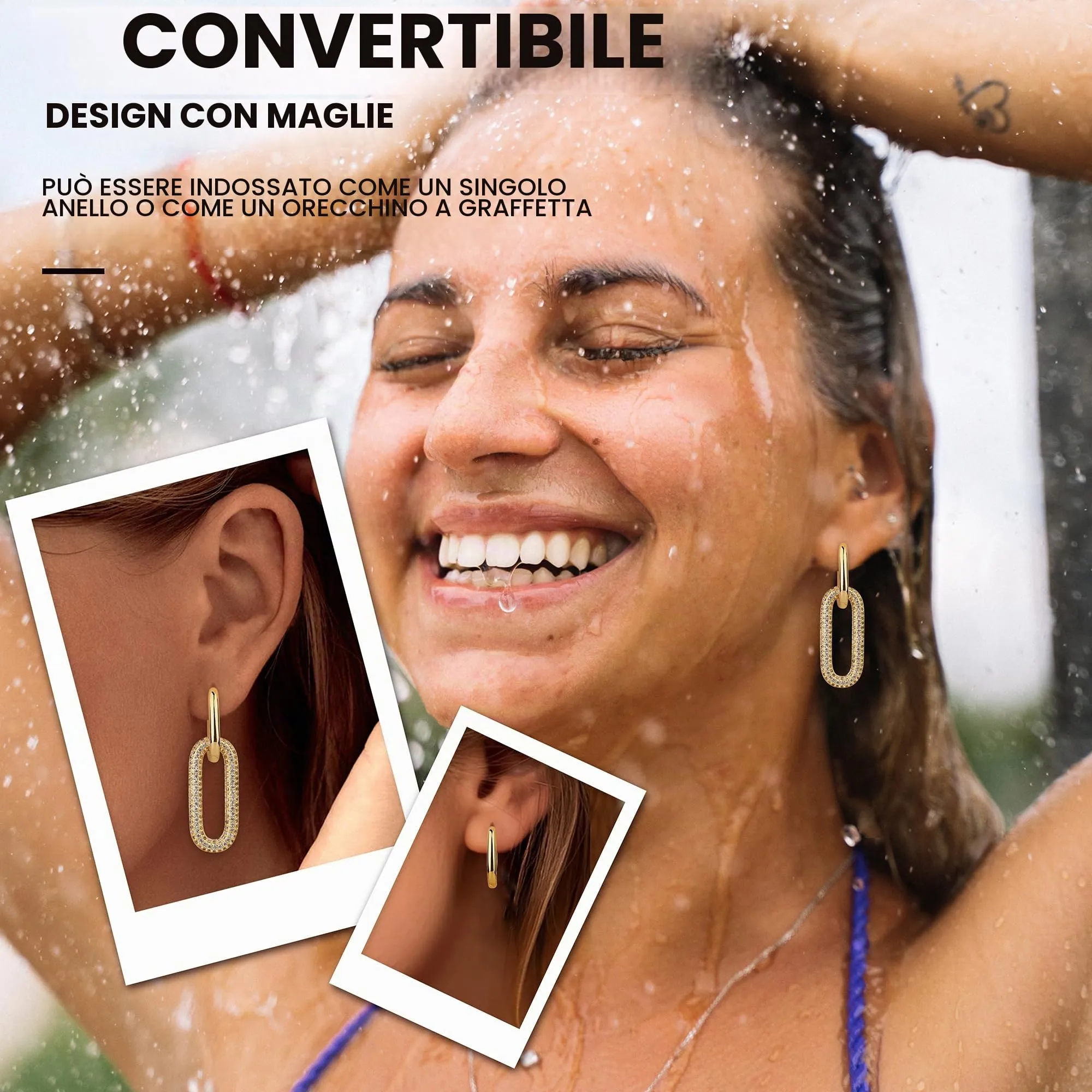 Adramata Orecchini Donna Pendenti a Goccia Placcati in Oro 14K - immagine 6