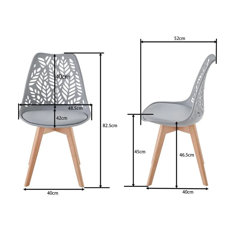 DEYARNA HOME Set di 4 Sedie da Pranzo Scandinave con Gambe in Legno, Grigio - immagine 2