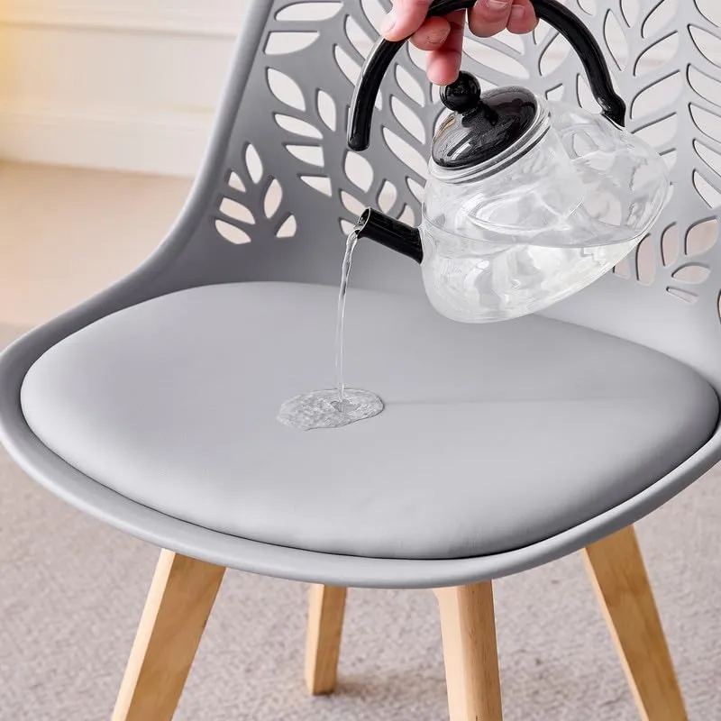 DEYARNA HOME Set di 4 Sedie da Pranzo Scandinave con Gambe in Legno, Grigio - immagine 5