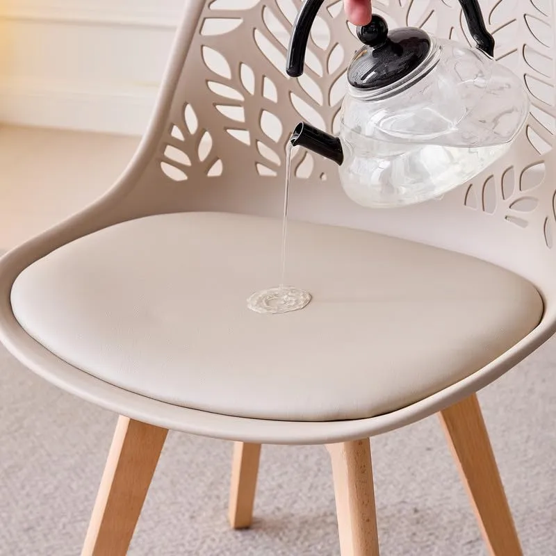 DEYARNA HOME Set di 8 Sedie da Pranzo Scandinave con Gambe in Legno, Cachi - immagine 5