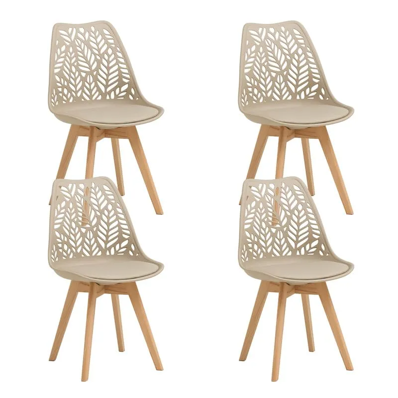 DEYARNA HOME Set di 4 Sedie da Pranzo Scandinave, Cachi - immagine 1