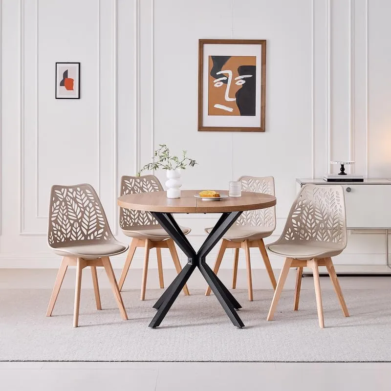 DEYARNA HOME Set di 4 Sedie da Pranzo Scandinave, Cachi - immagine 7
