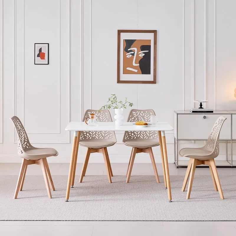 DEYARNA HOME Set di 4 Sedie da Pranzo Scandinave, Cachi - immagine 8