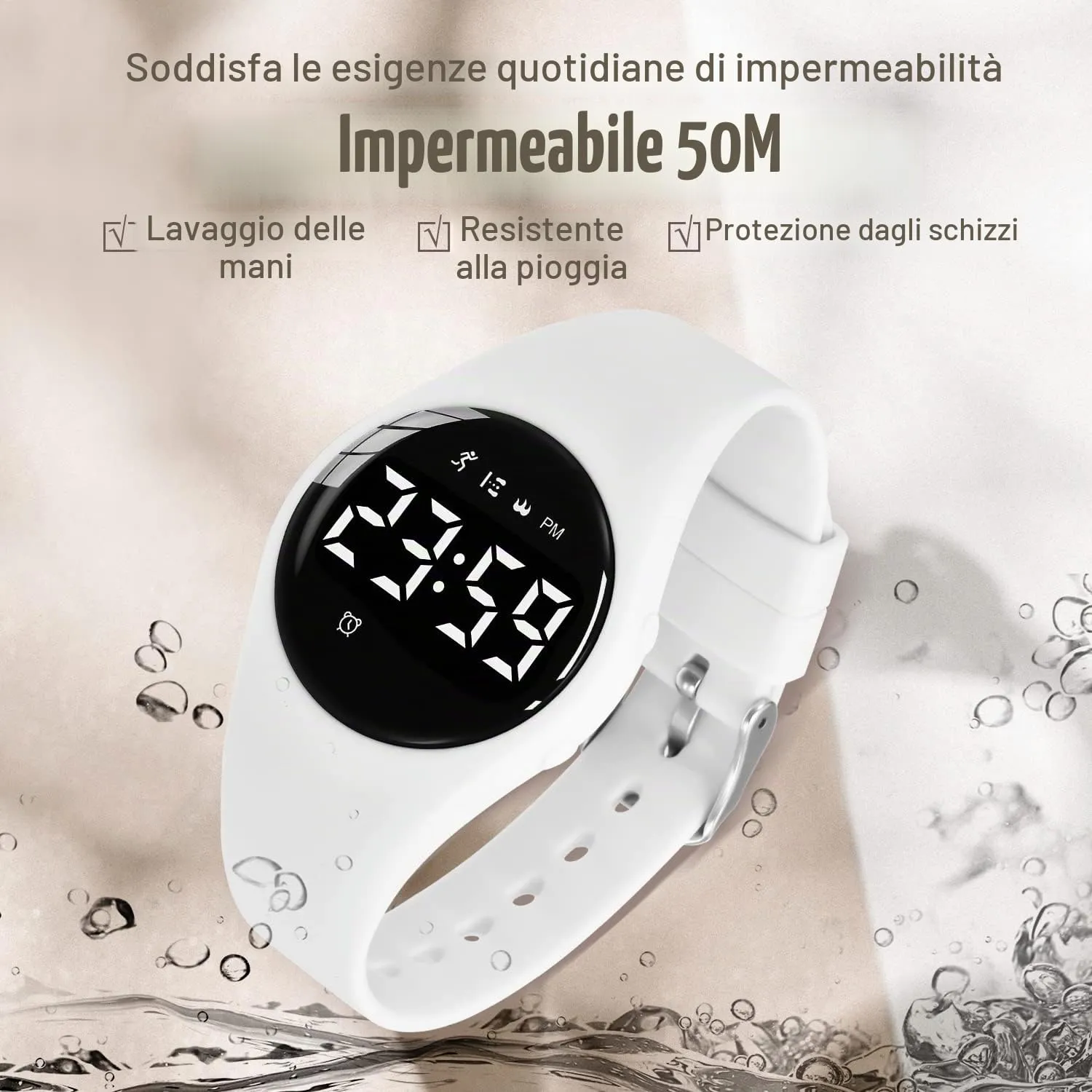 BEN NEVIS T666F Orologio Digitale Fitness Tracker Impermeabile per Bambini e Ragazzi, Bianco - immagine 7