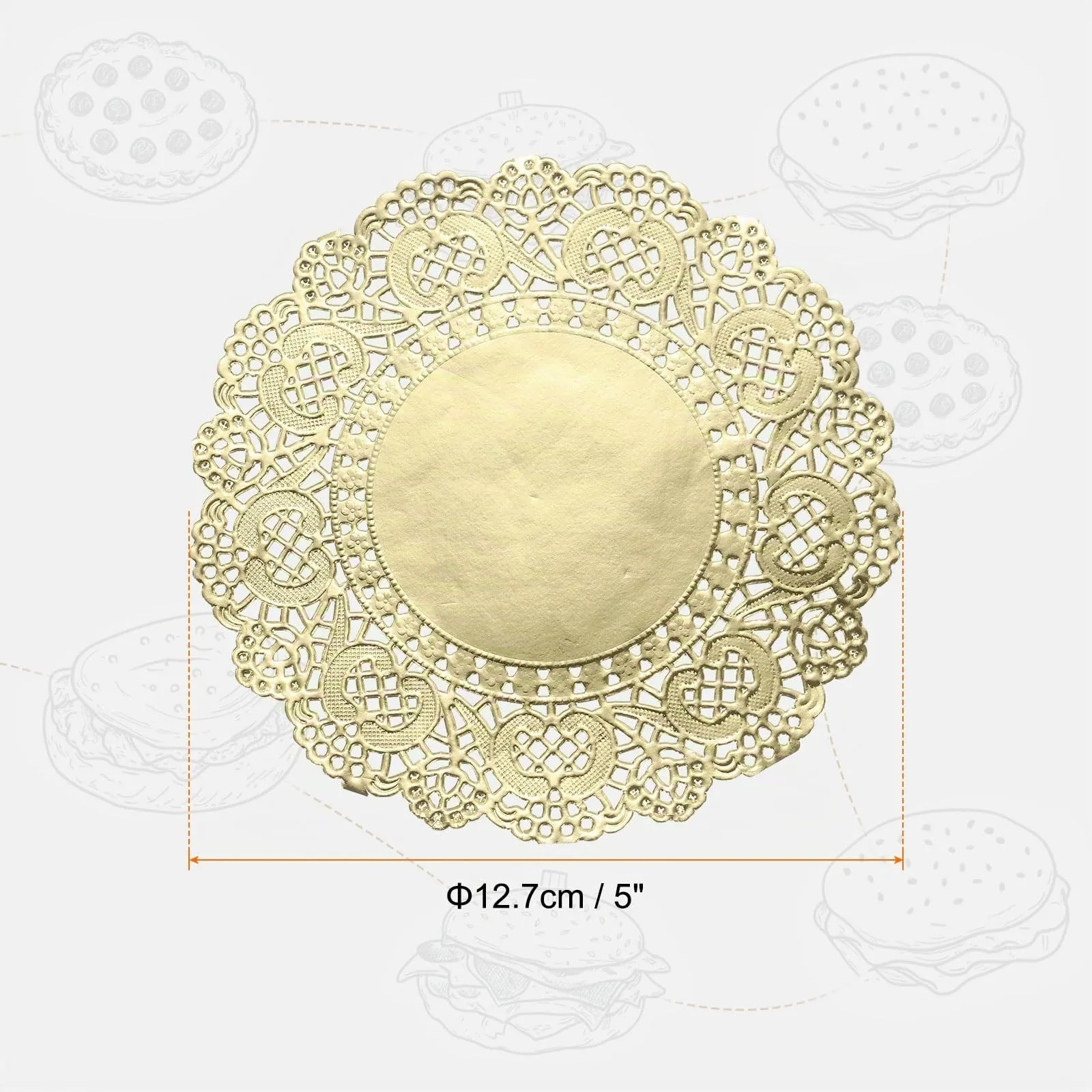QUARKZMAN Pizzi di Carta Oro Rotondi Usa e Getta, 5 Pollici, 50 Pezzi - immagine 2