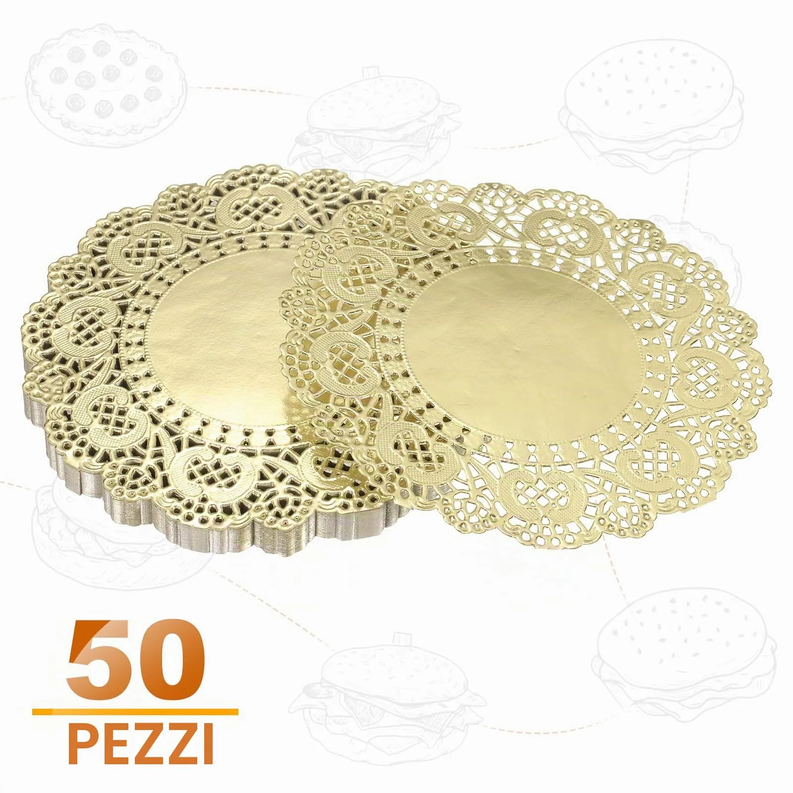 QUARKZMAN Pizzi di Carta Oro Rotondi Usa e Getta, 5 Pollici, 50 Pezzi - immagine 3