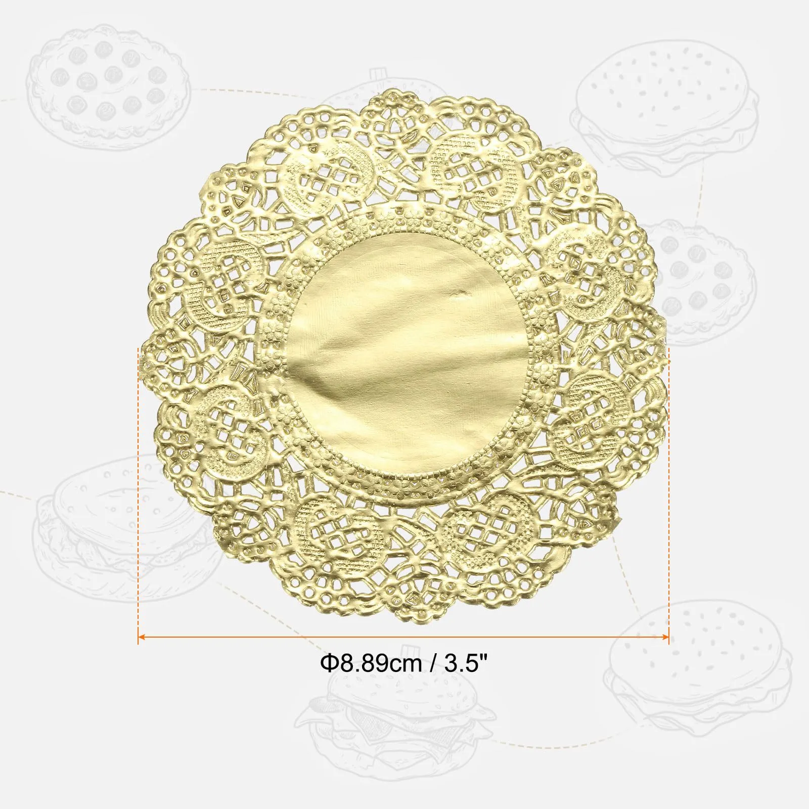 QUARKZMAN Pizzi di Carta Rotondi Oro, 3.5 Pollici, 100 Pezzi - immagine 2