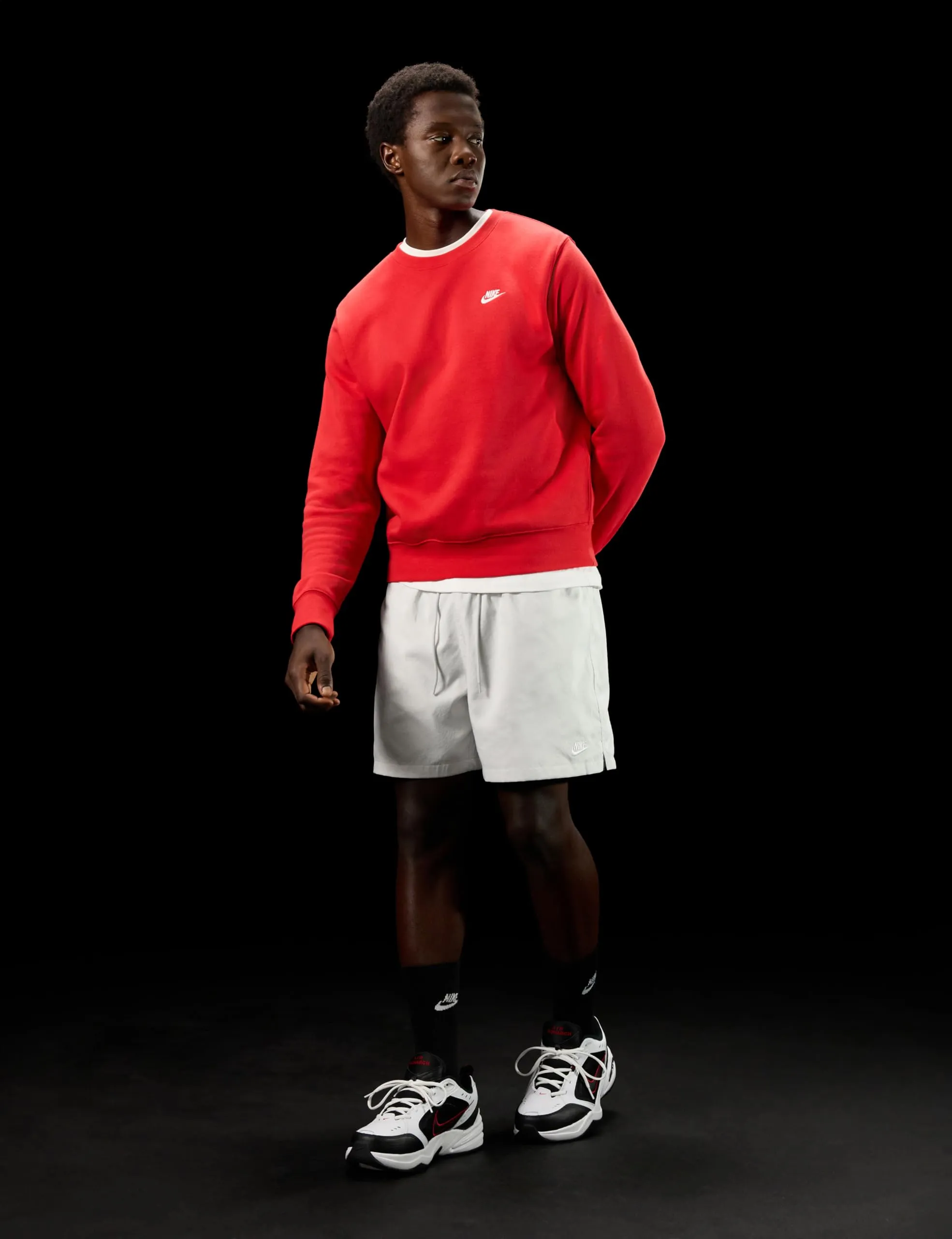 Nike Air Monarch IV Scarpe da Ginnastica Uomo - Bianco White Black Varsity Red 355 - 38 EU X-Larga - immagine 3