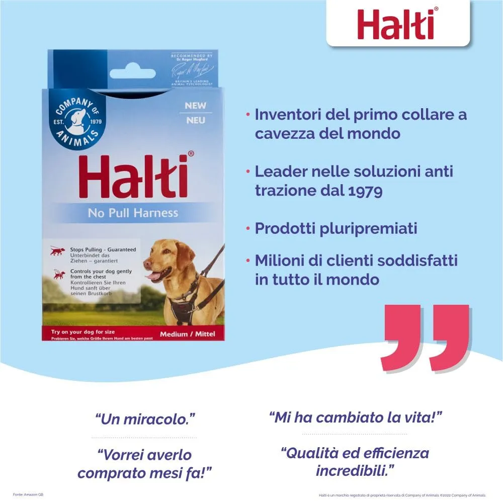 Halti Pettorina Anti-trazione Catarifrangente per Cani Taglia M, Nero - immagine 4