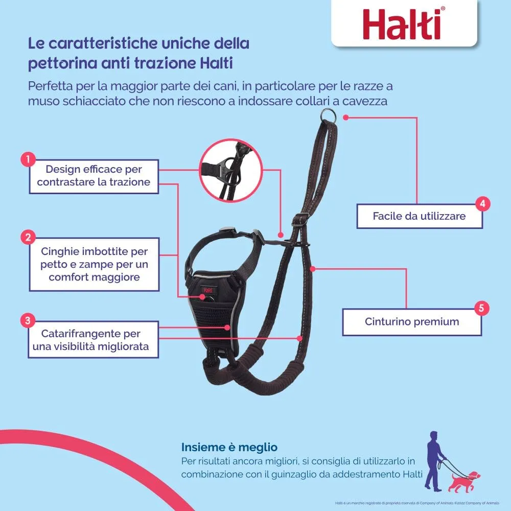 Pettorina anti-trazione Halti per cani, Taglia S, Nero - immagine 2