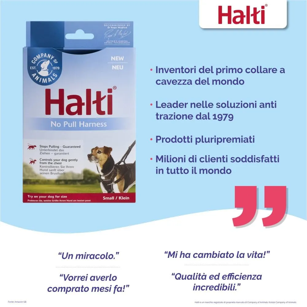 Pettorina anti-trazione Halti per cani, Taglia S, Nero - immagine 4