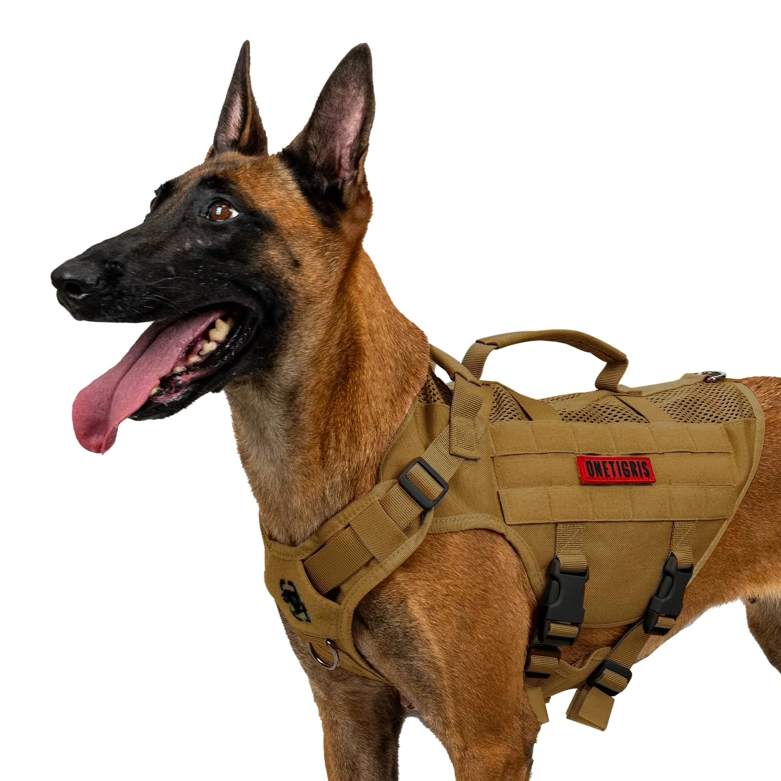 OneTigris Aire Mesh Pettorina Tattica per Cani, L, Marrone - immagine 1