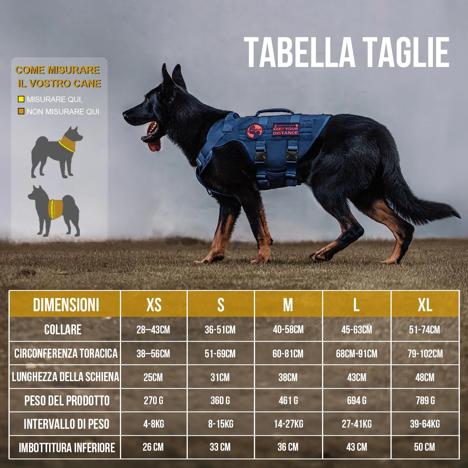 OneTigris Imbracatura No-Pull per Cani, Air Mesh Regolabile, per Grandi e Medie Dimensioni, con 2 Manici - immagine 2