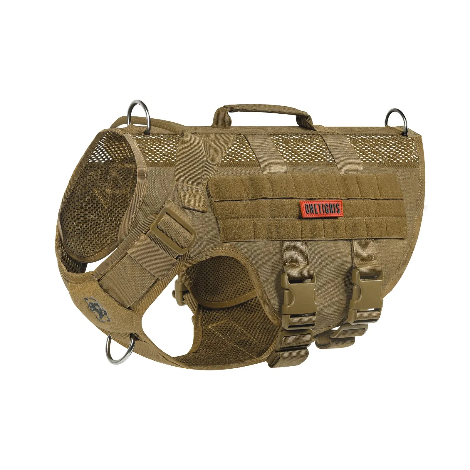 OneTigris Imbracatura No-Pull per Cani Aire Mesh con 2 Manici, Marrone, XS - immagine 1