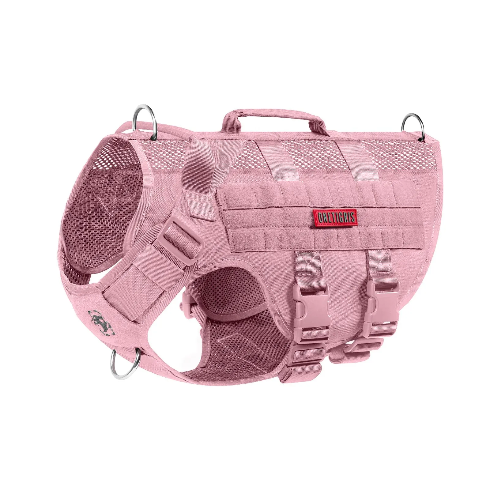OneTigris Pettorina Tattica per Cani, Rosa, XS - immagine 1