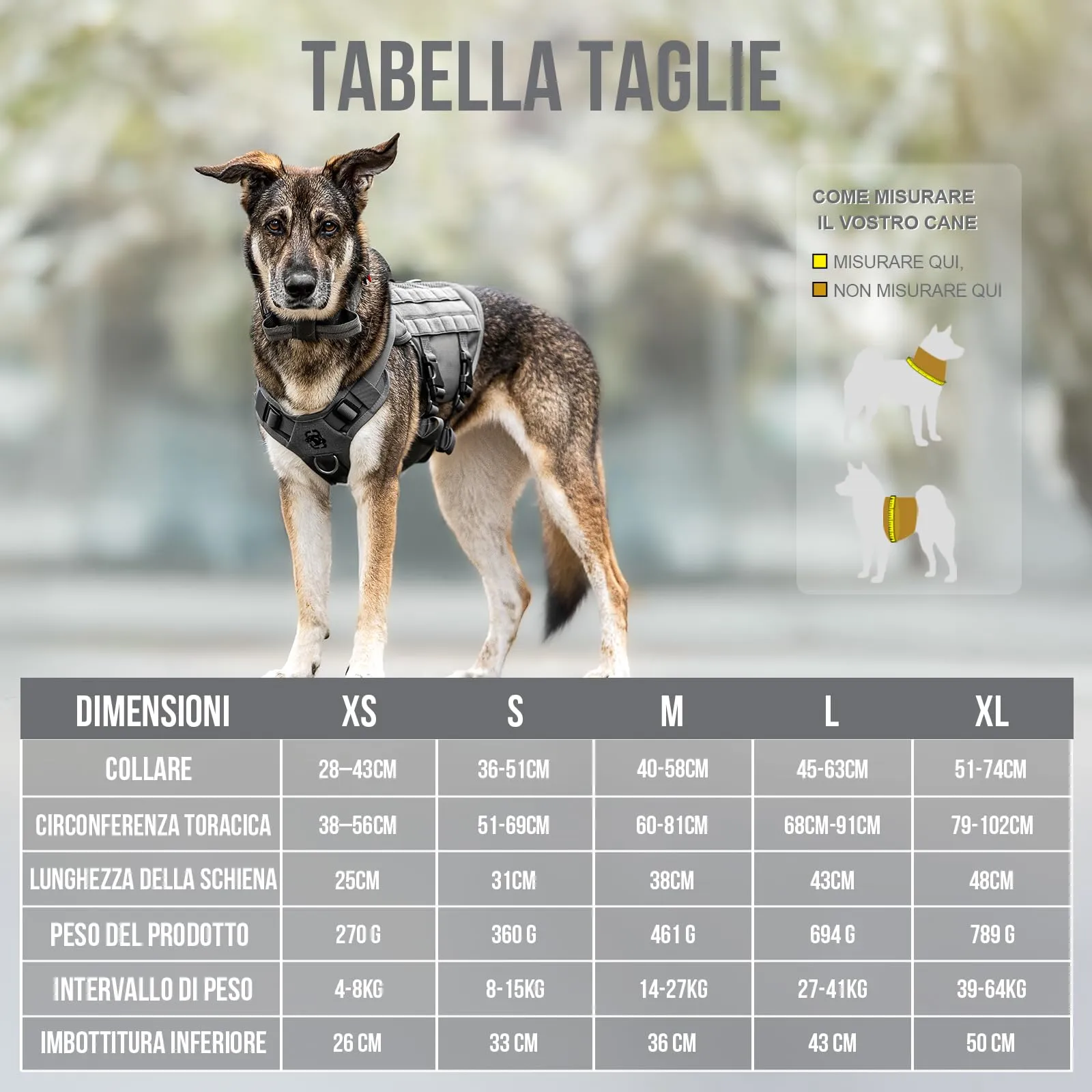 OneTigris Imbracatura No-Pull per Cani Air Mesh Regolabile con 2 Manici, Taglia S - immagine 2