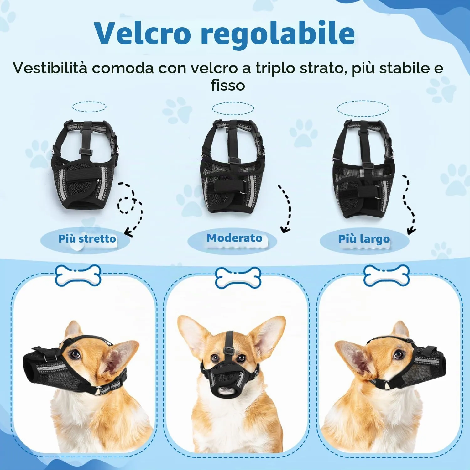 Nobleza Museruola a Rete per Cani di Grande Taglia, Traspirante e Regolabile, Antimorso (L) - immagine 4