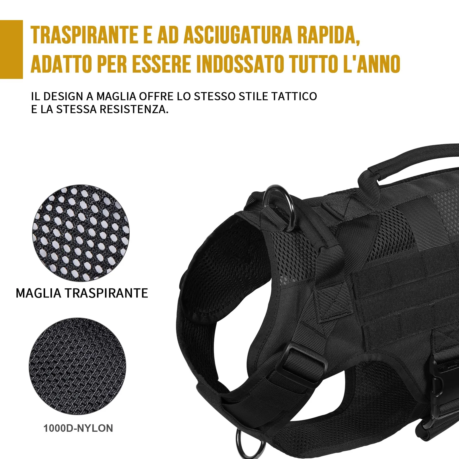 OneTigris Imbracatura No-Pull Aire Mesh per Cani, Taglia L, Rosa - immagine 3