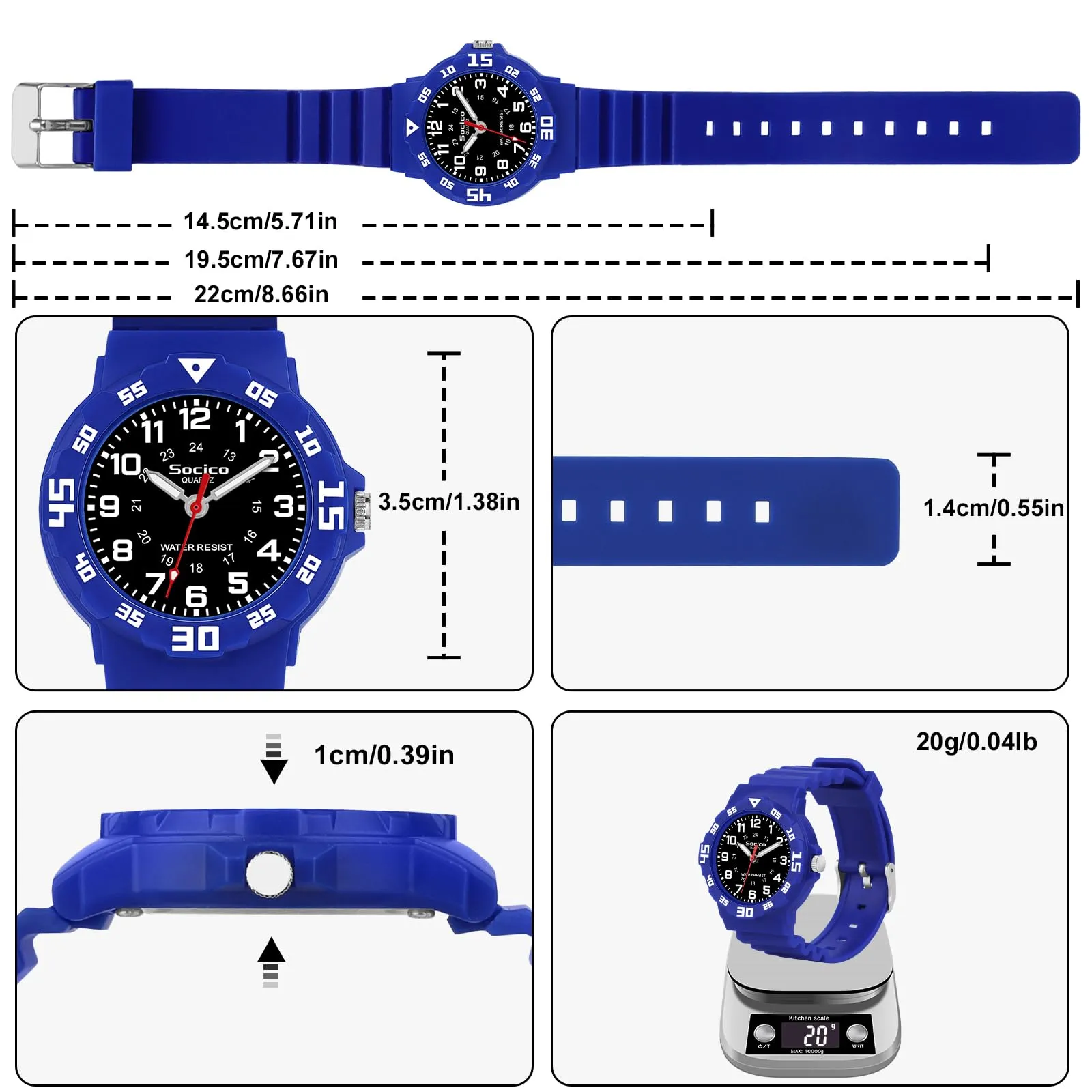 SOCICO Orologio Analogico per Bambini, Impermeabile 30M con Cinturino Soft - immagine 4