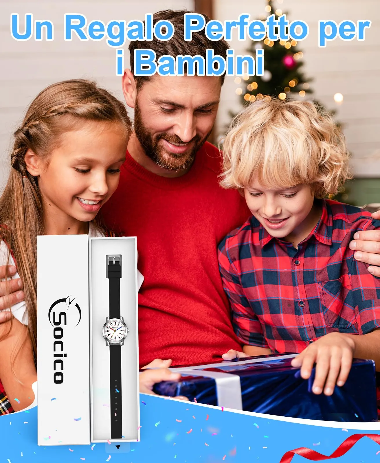 SOCICO Orologio analogico impermeabile 30M per bambini con cinturino soft - immagine 7