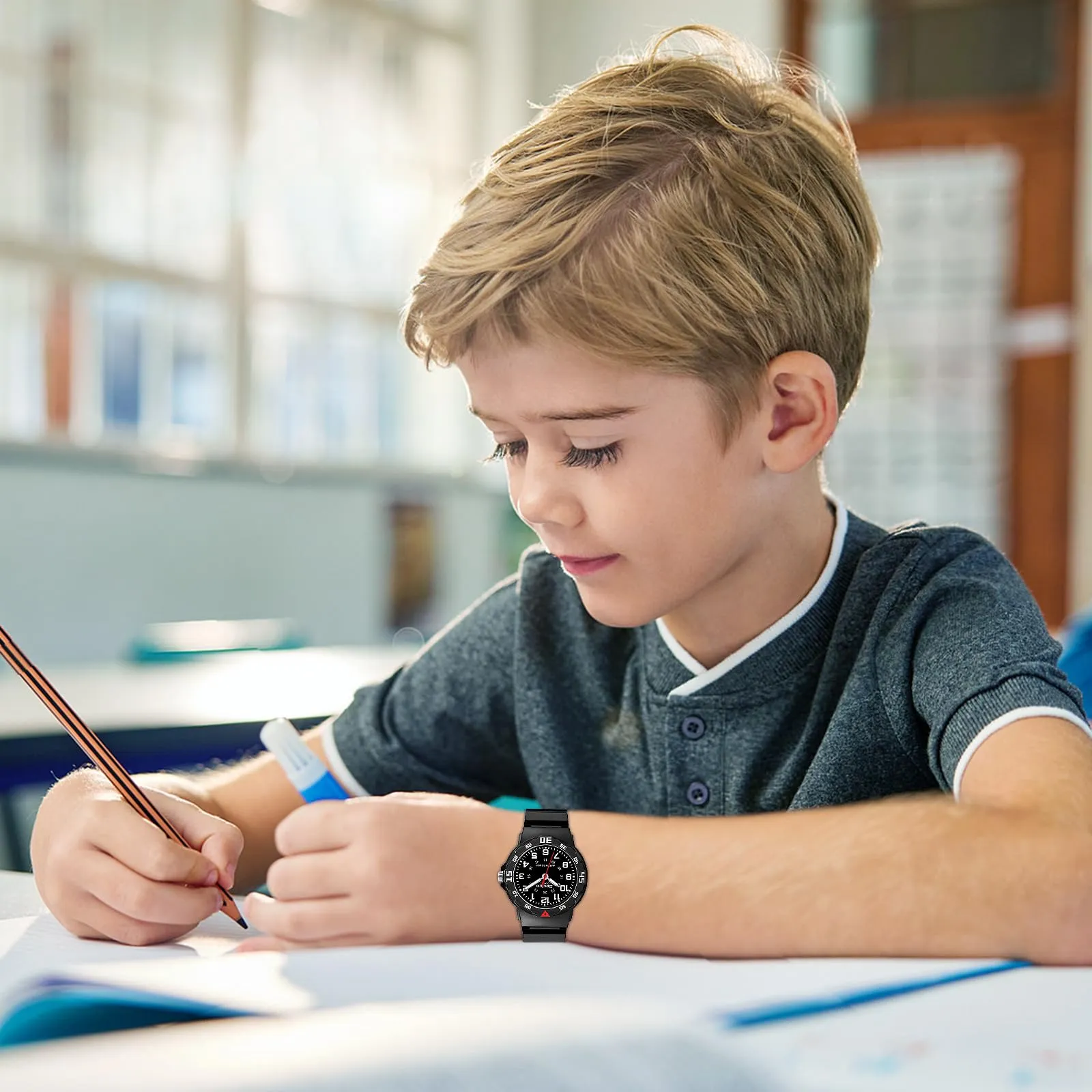 SOCICO Orologio analogico per bambini, impermeabile 30M, cinturino soft - immagine 7