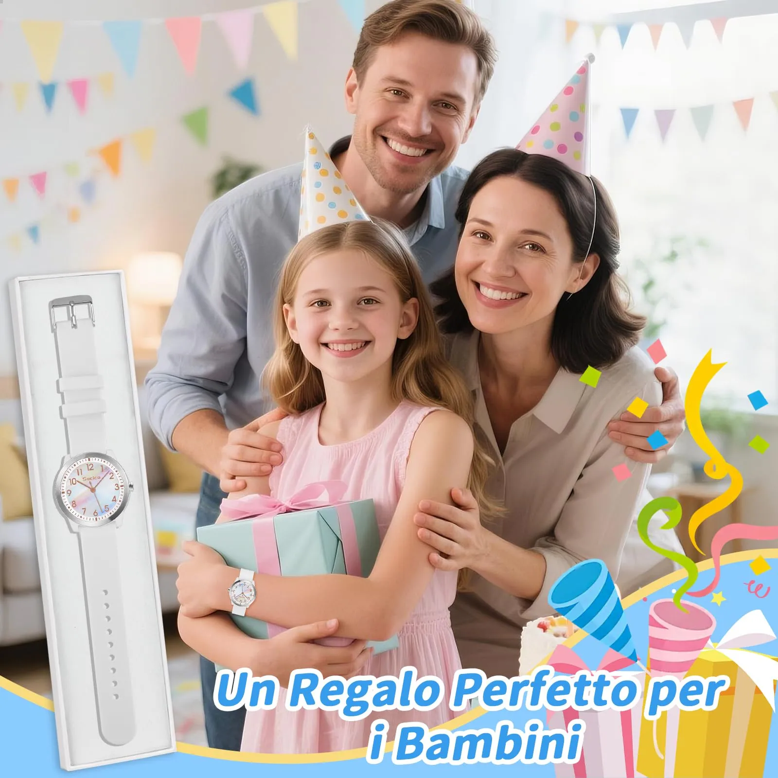 SOCICO Orologio Analogico Impermeabile 50M per Bambini e Ragazze 8-18 anni - immagine 8