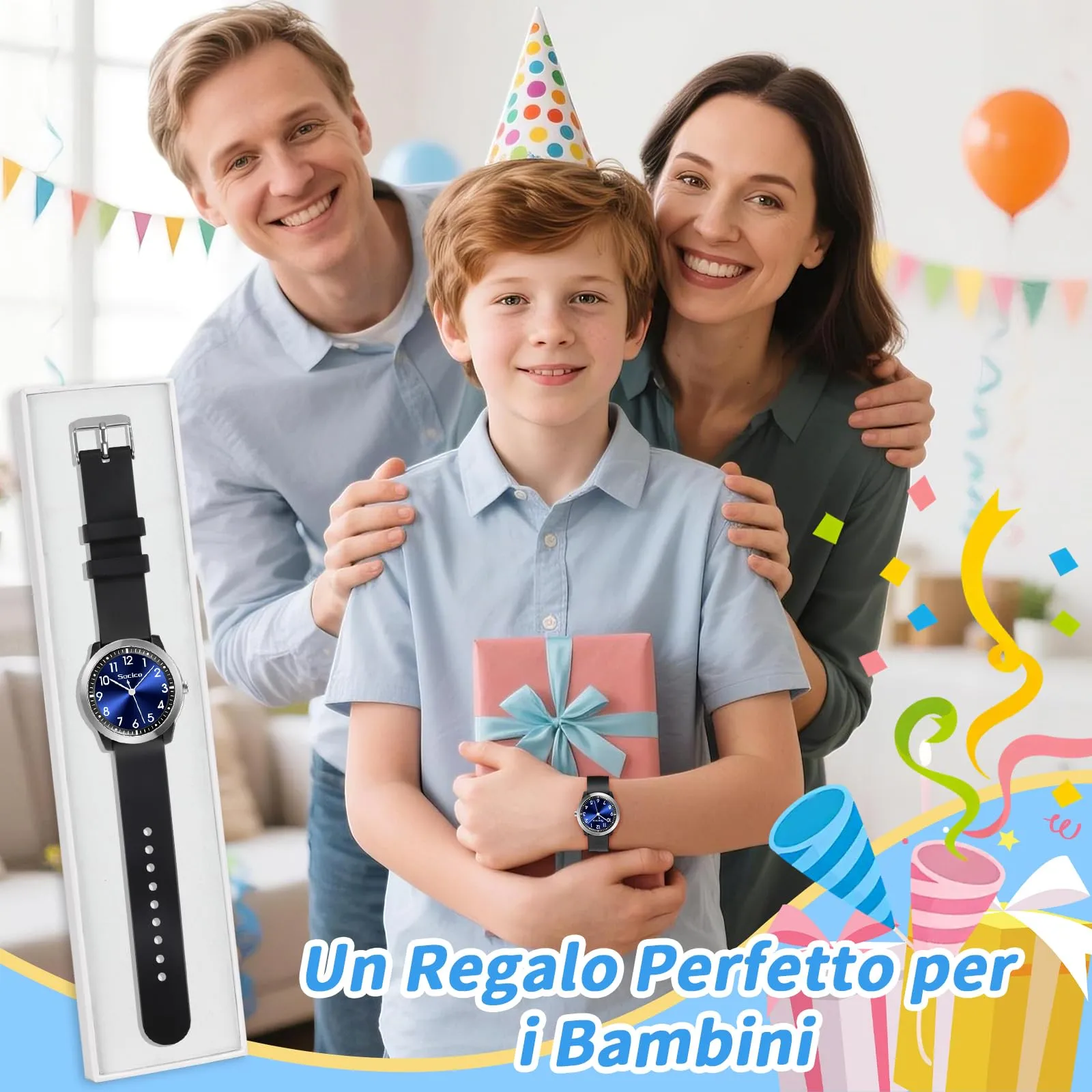 SOCICO Orologio Analogico Impermeabile 50M per Bambini e Ragazze 8-18 anni - immagine 8
