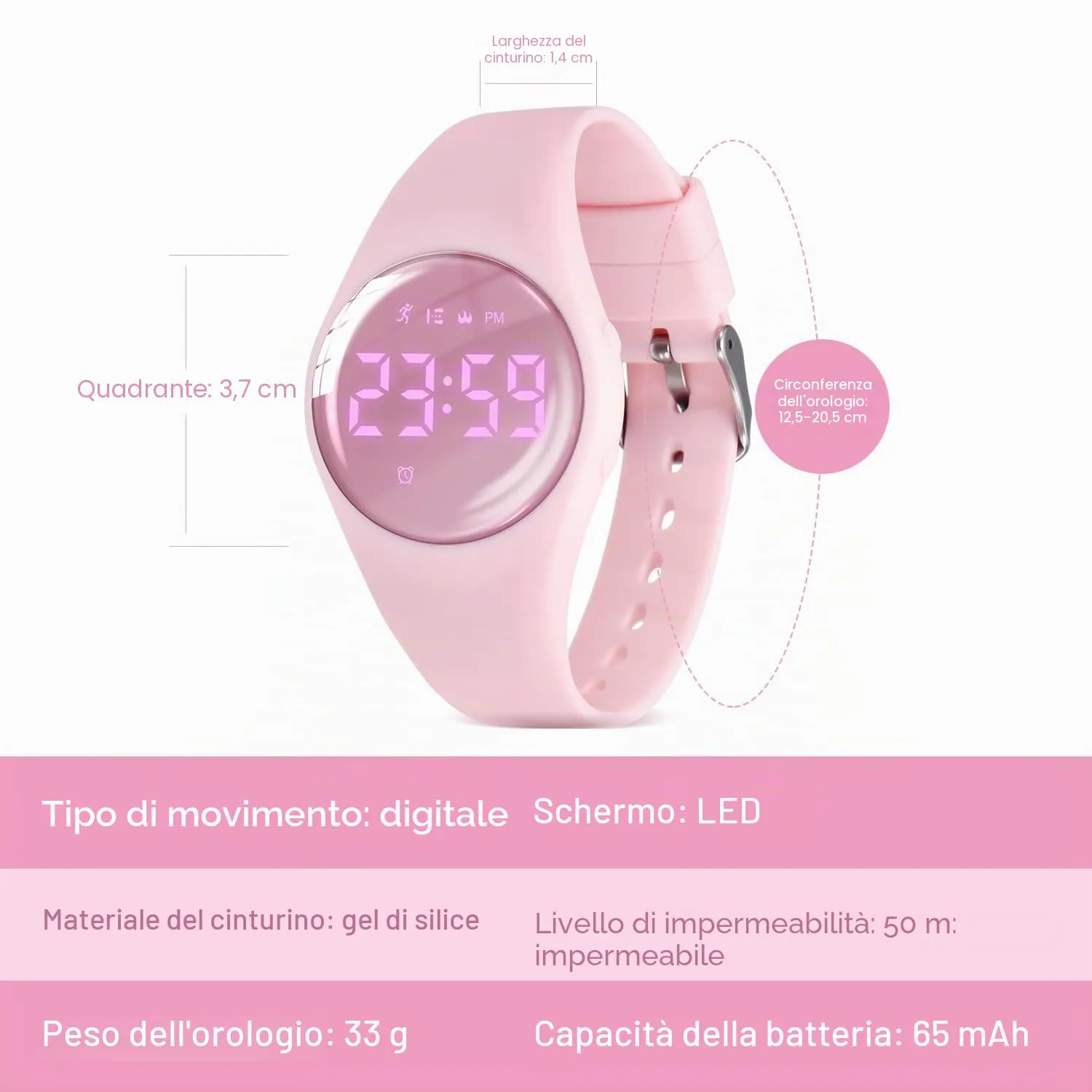 Ben Nevis T666F Orologio Digitale Fitness Tracker per Bambini e Ragazzi, Impermeabile e Ricaricabile - immagine 6