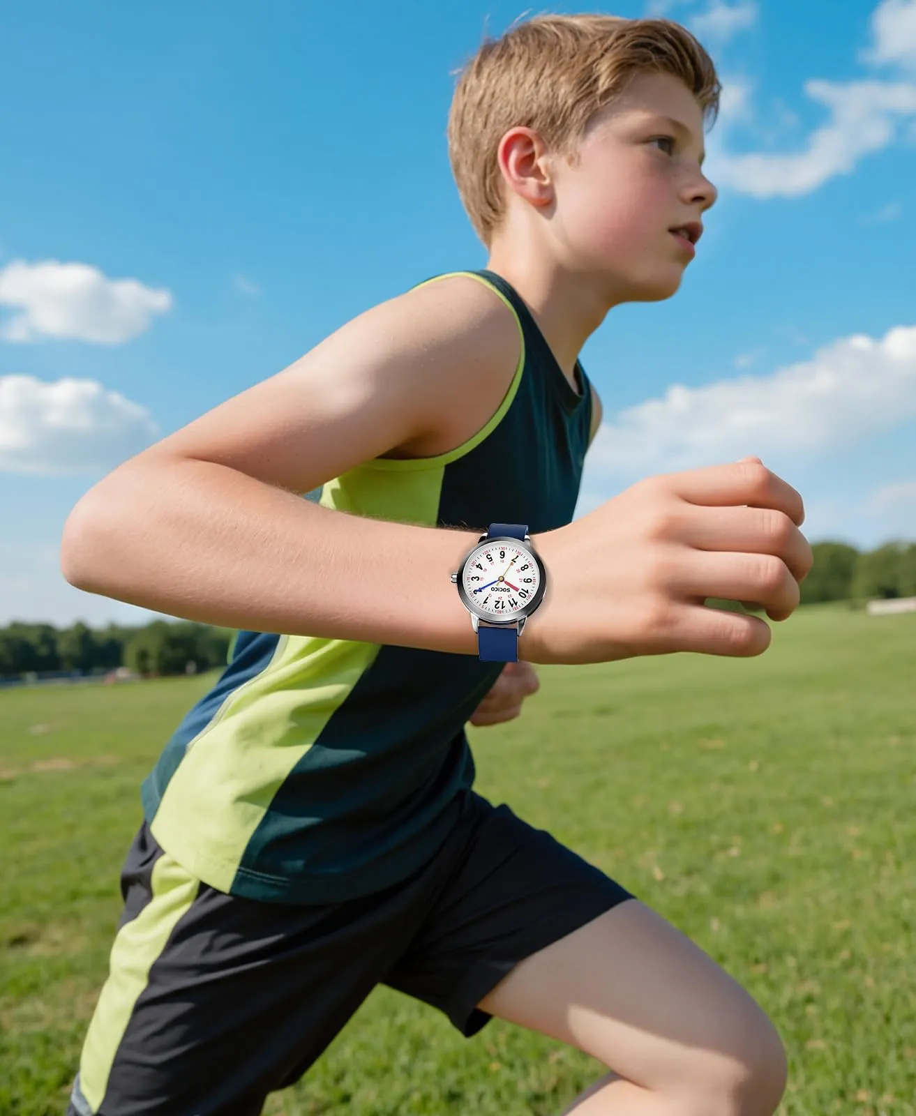 SOCICO Orologio analogico impermeabile 30M con cinturino in silicone per bambini - immagine 6